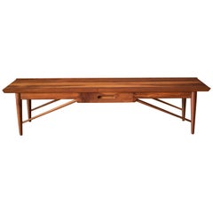 Retro Mid Century Heritage Henredon Solid Walnut Coffee Table