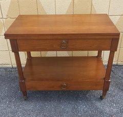 Mid-Century Heritage-Henredon Walnut Expendable Rolling Buffet Server
