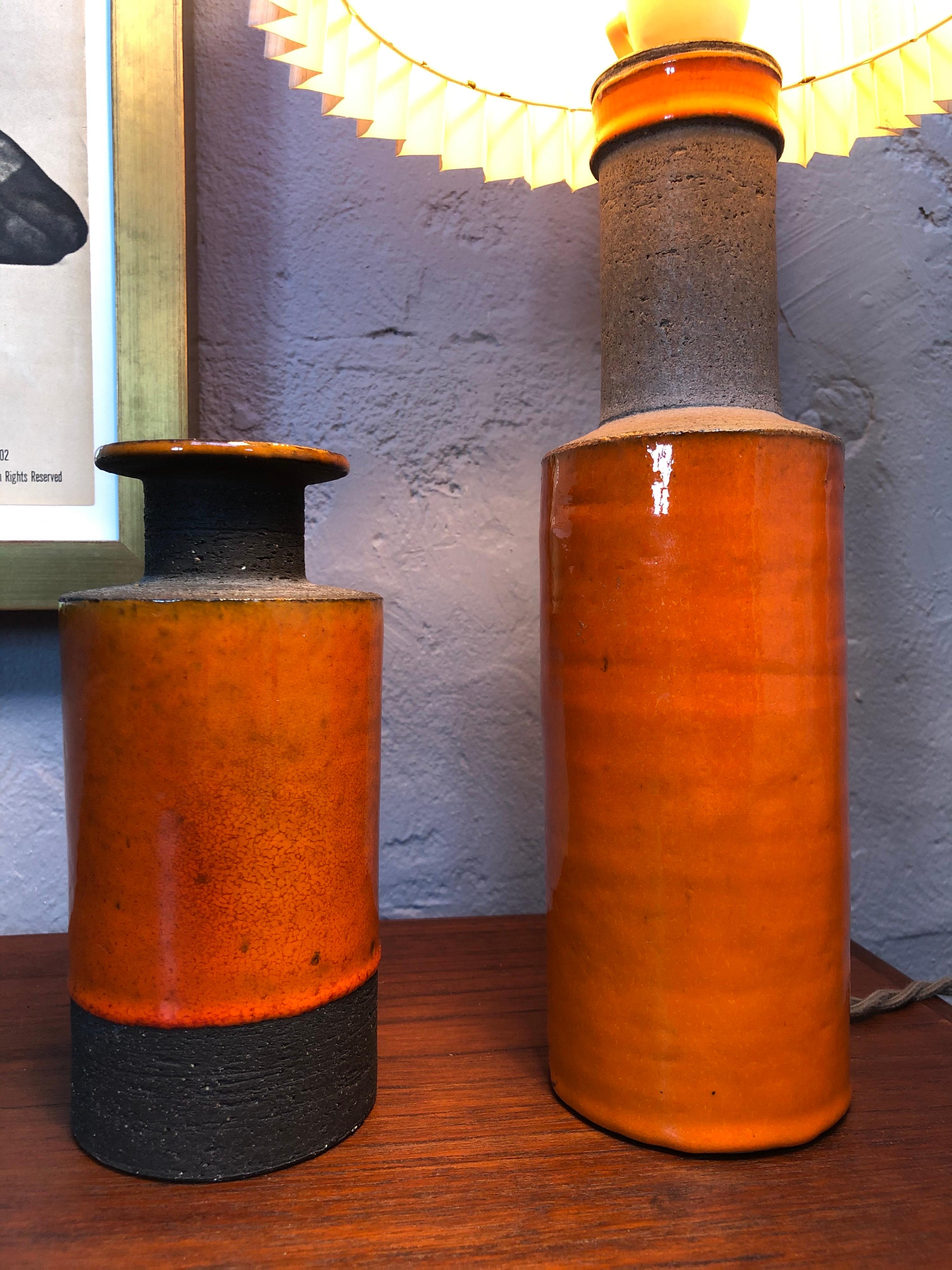 Danish Midcentury Herman A. Kähler HAK Pottery Lamp