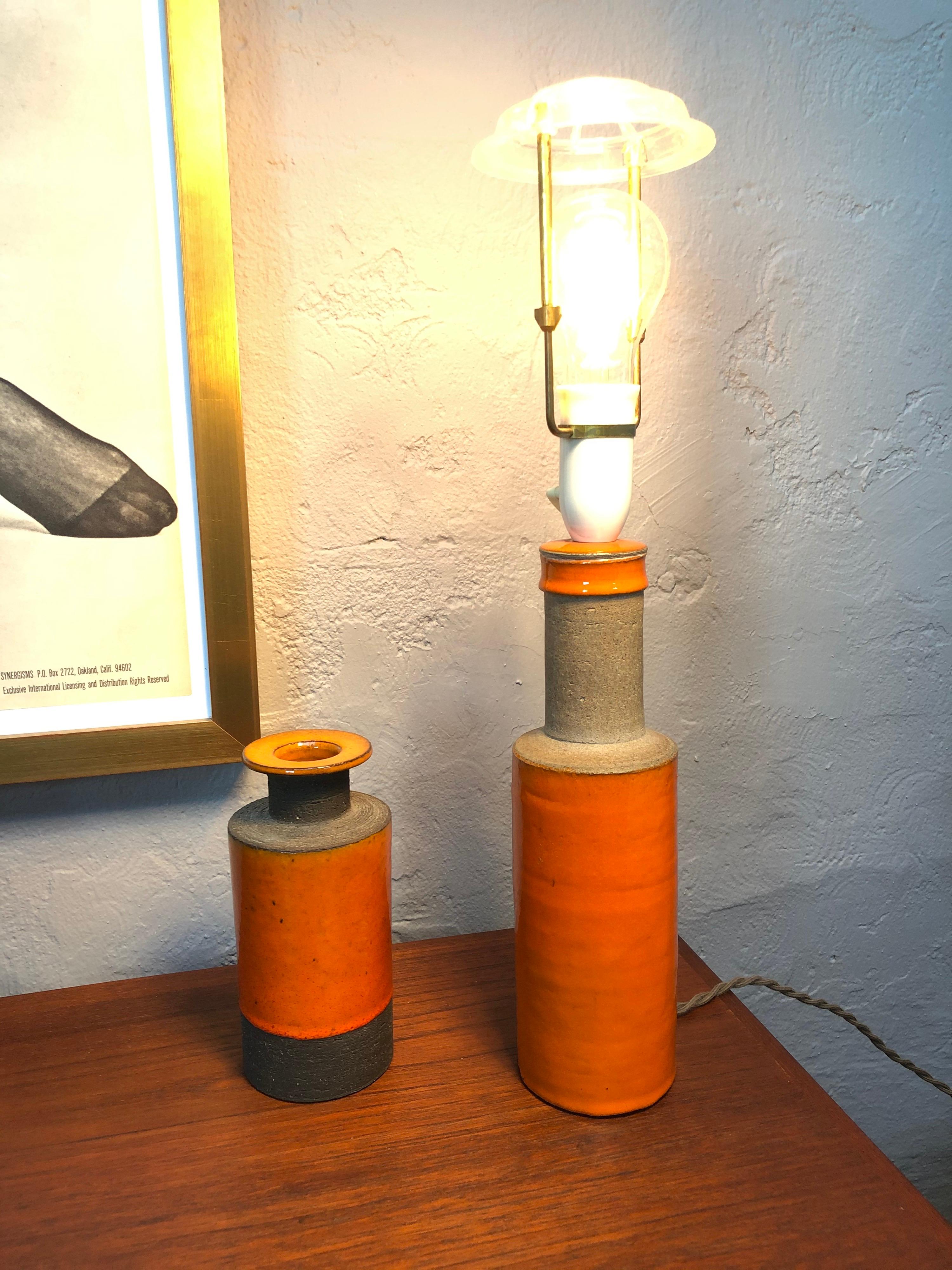 Midcentury Herman A. Kähler HAK Pottery Lamp In Good Condition In Søborg, DK