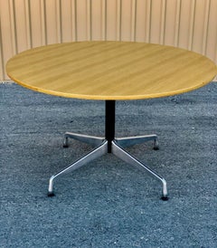 Mid Century Herman Miller Oak Eames Round Dining Table