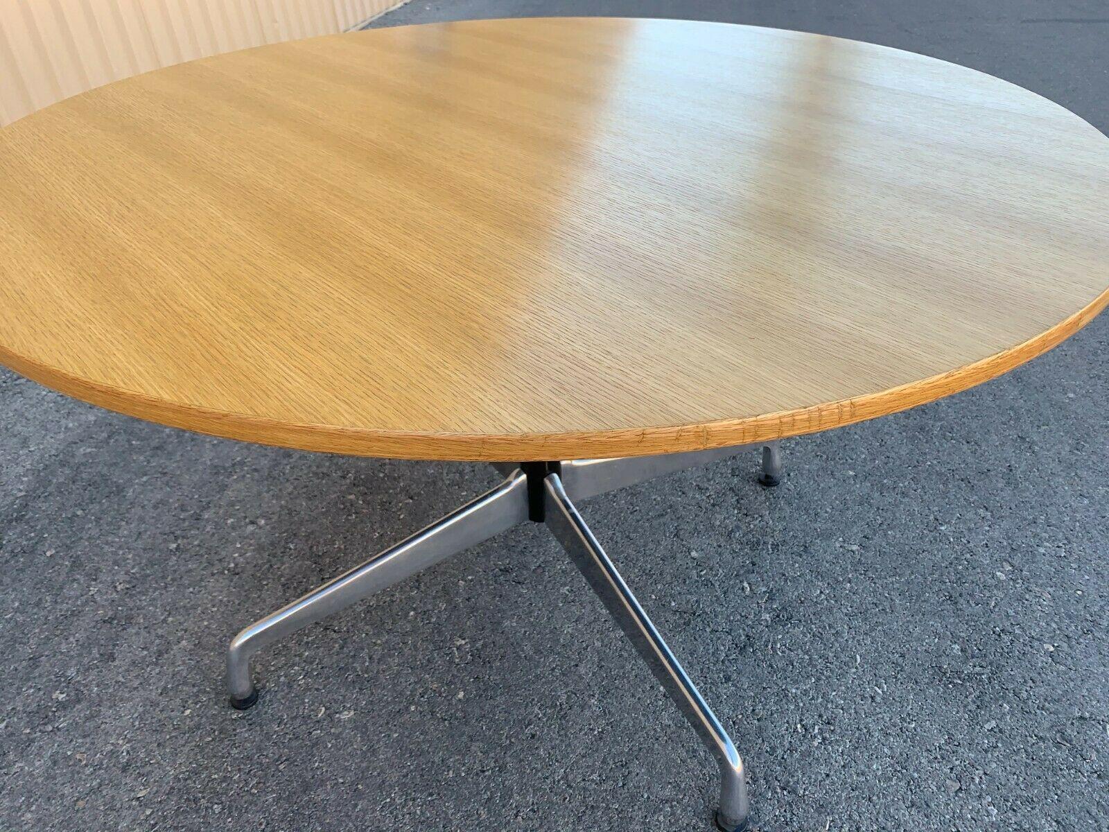 American Mid Century Herman Miller Oak Eames Round Dining Table