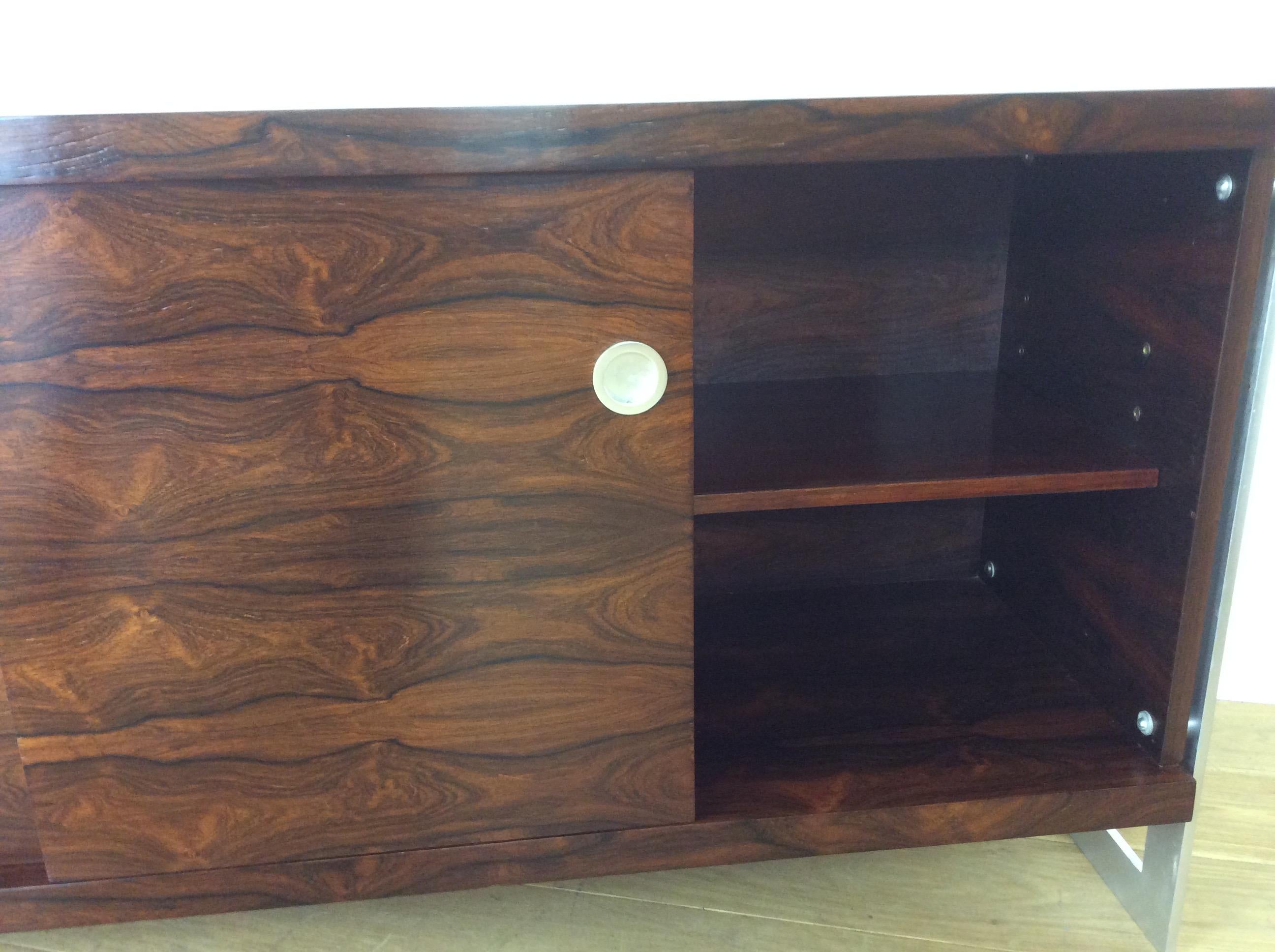 Midcentury Herman Miller Rosewood and Chrome Sideboard For Sale 6