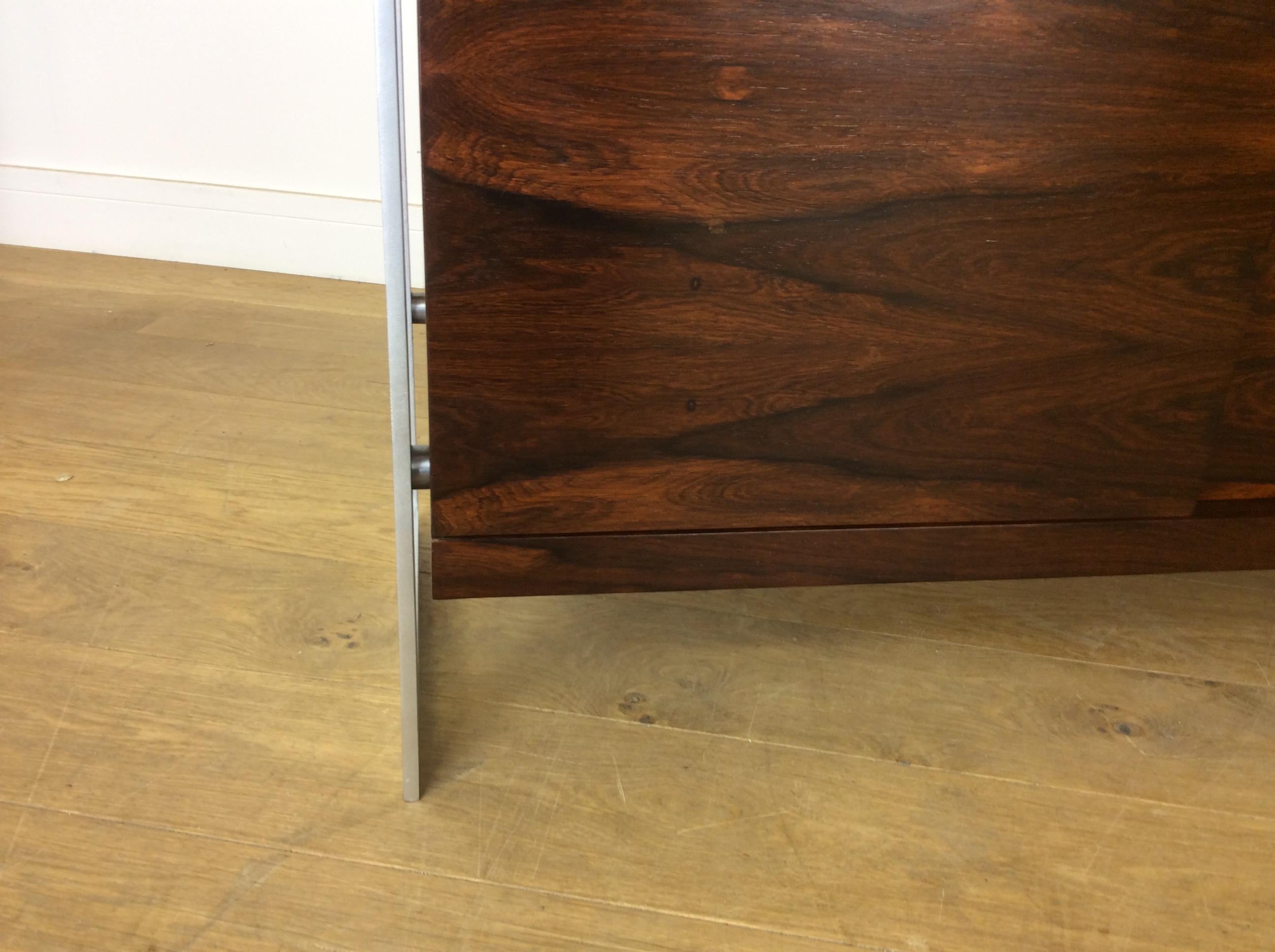 Midcentury Herman Miller Rosewood and Chrome Sideboard For Sale 8