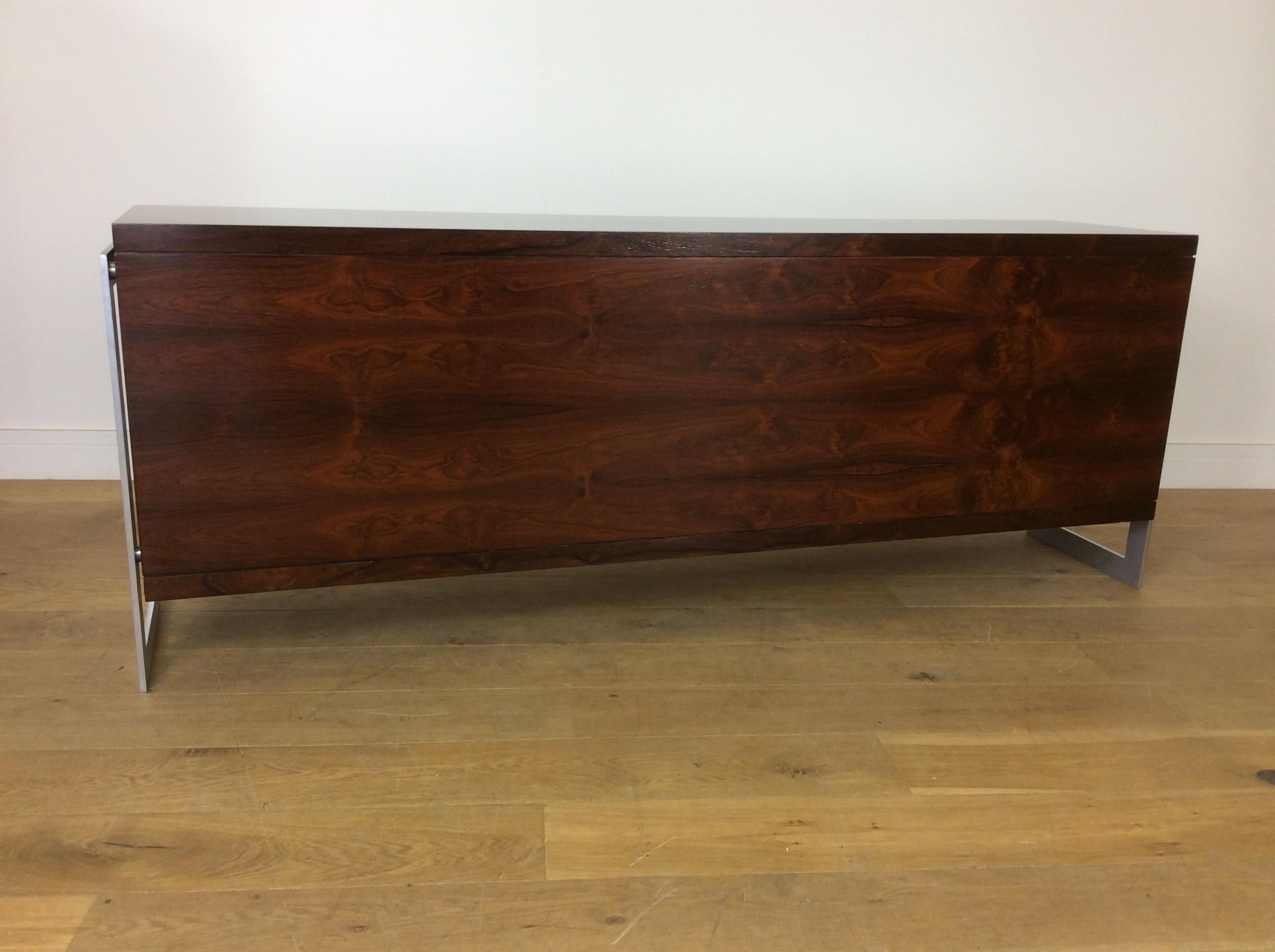 Midcentury Herman Miller Rosewood and Chrome Sideboard For Sale 10