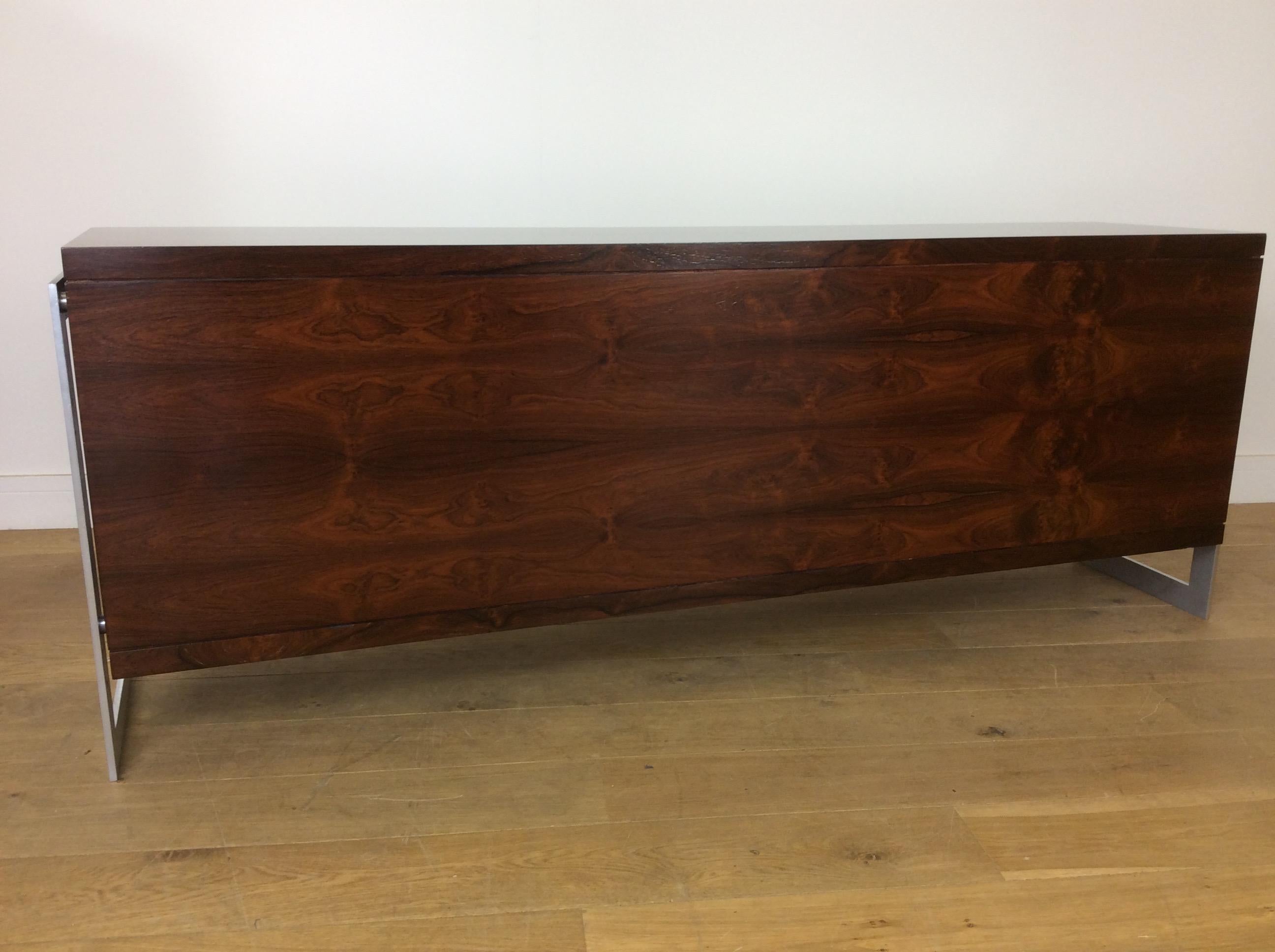 Midcentury Herman Miller Rosewood and Chrome Sideboard For Sale 11