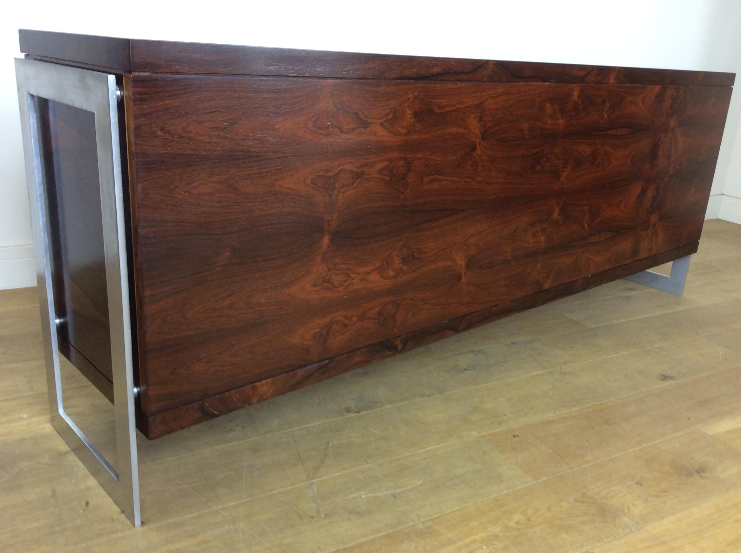 Midcentury Herman Miller Rosewood and Chrome Sideboard For Sale 12