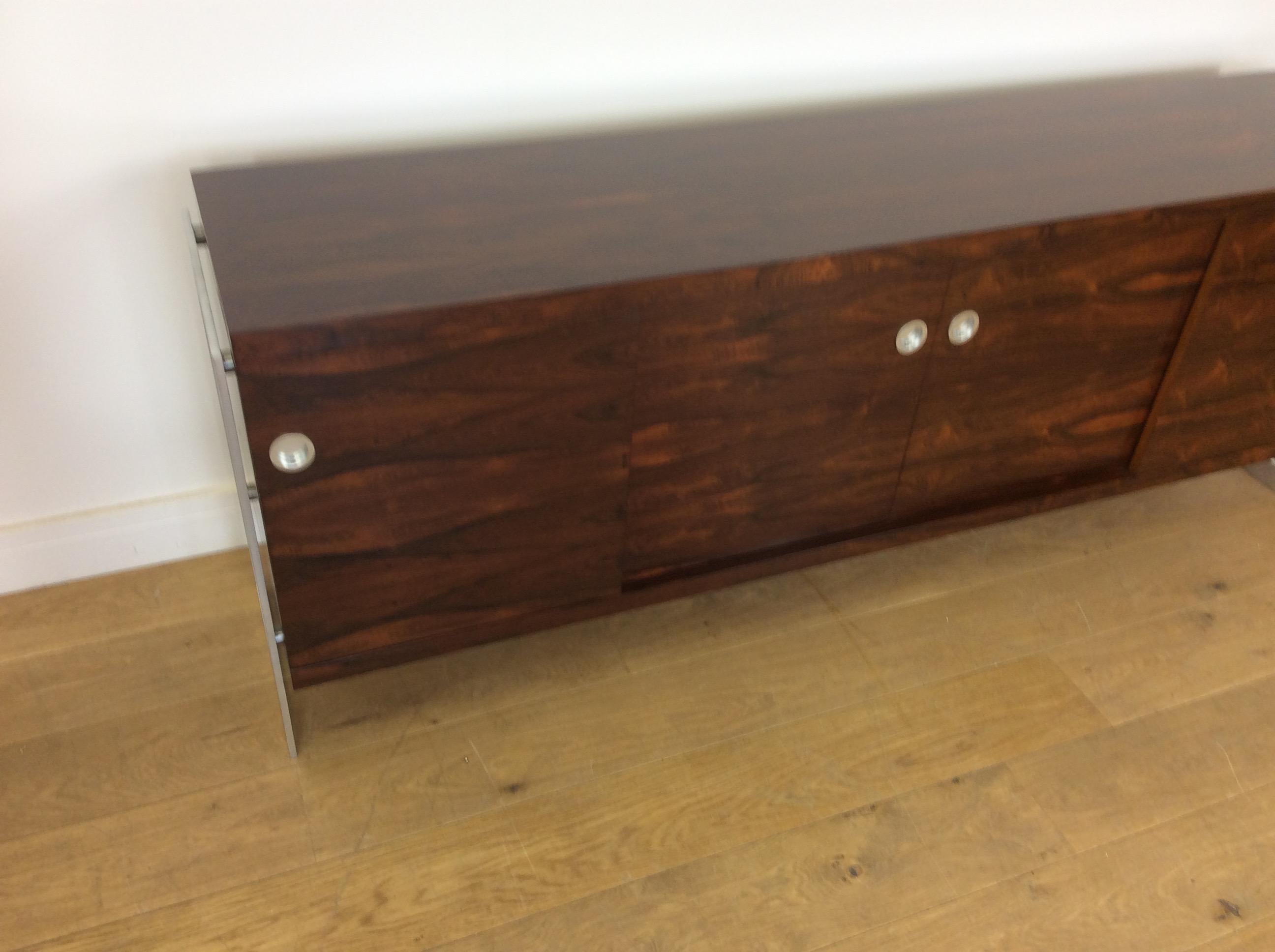 Mid-Century Modern Midcentury Herman Miller Rosewood and Chrome Sideboard For Sale