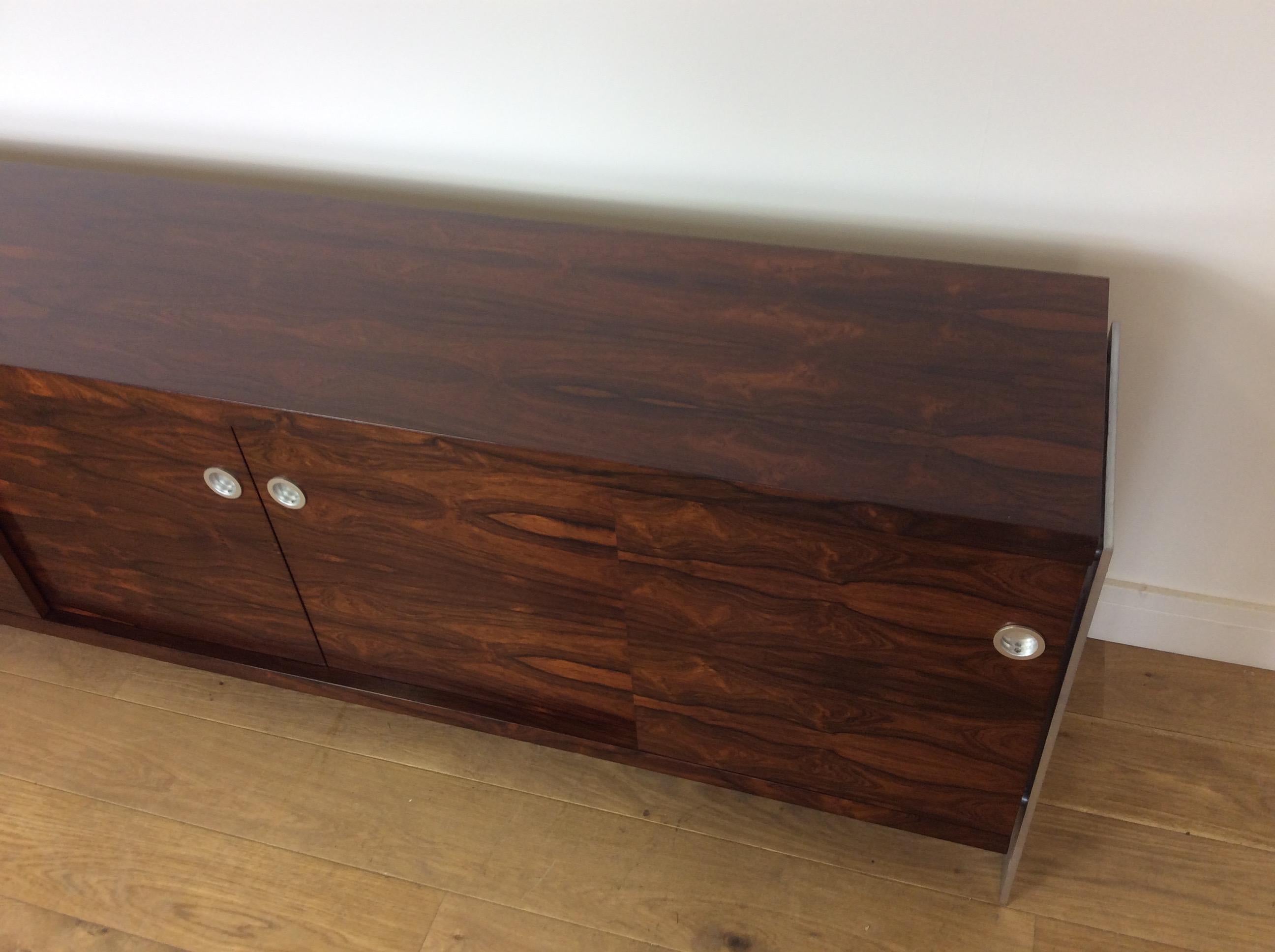 British Midcentury Herman Miller Rosewood and Chrome Sideboard For Sale