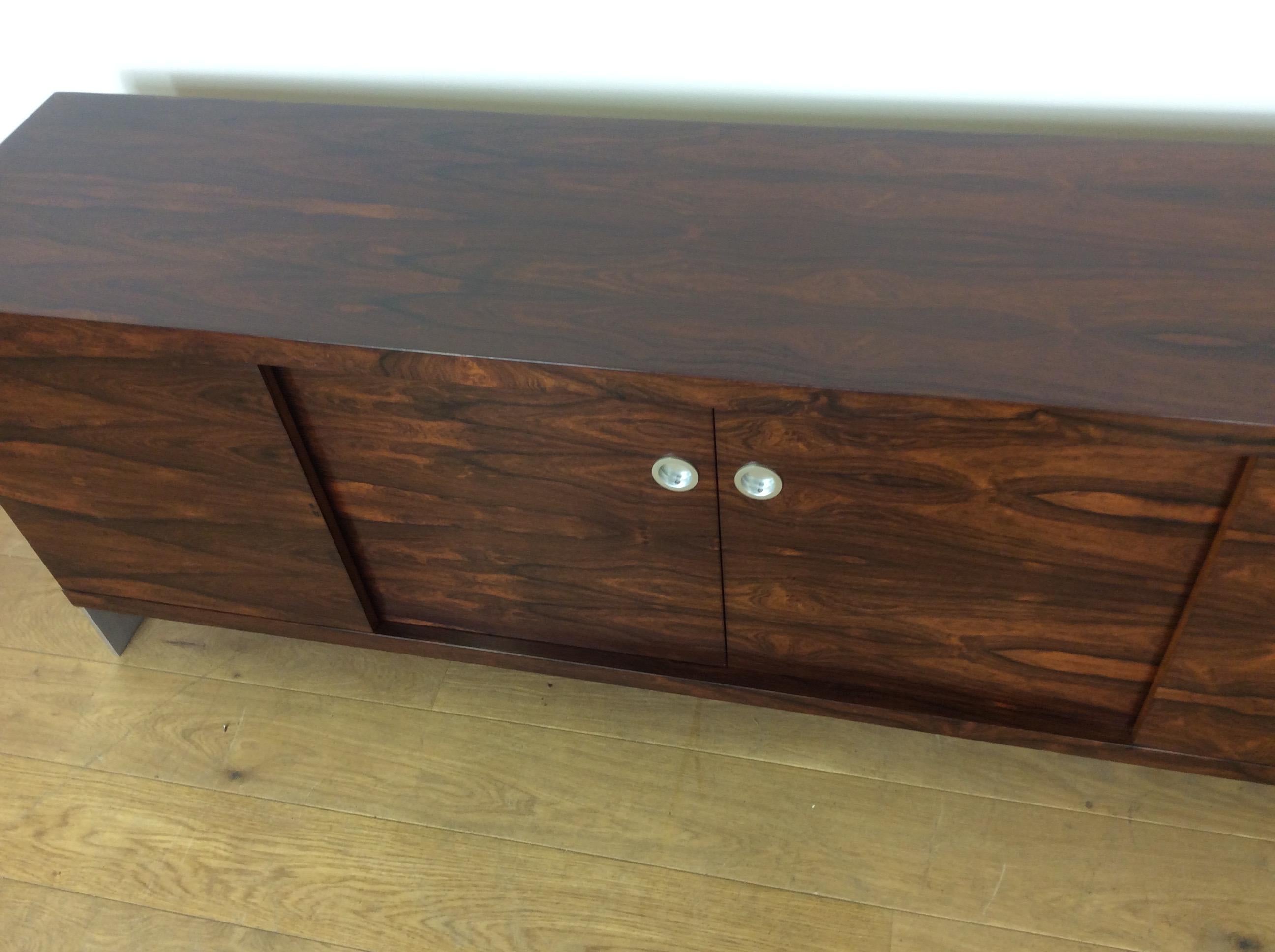Midcentury Herman Miller Rosewood and Chrome Sideboard In Good Condition For Sale In London, GB