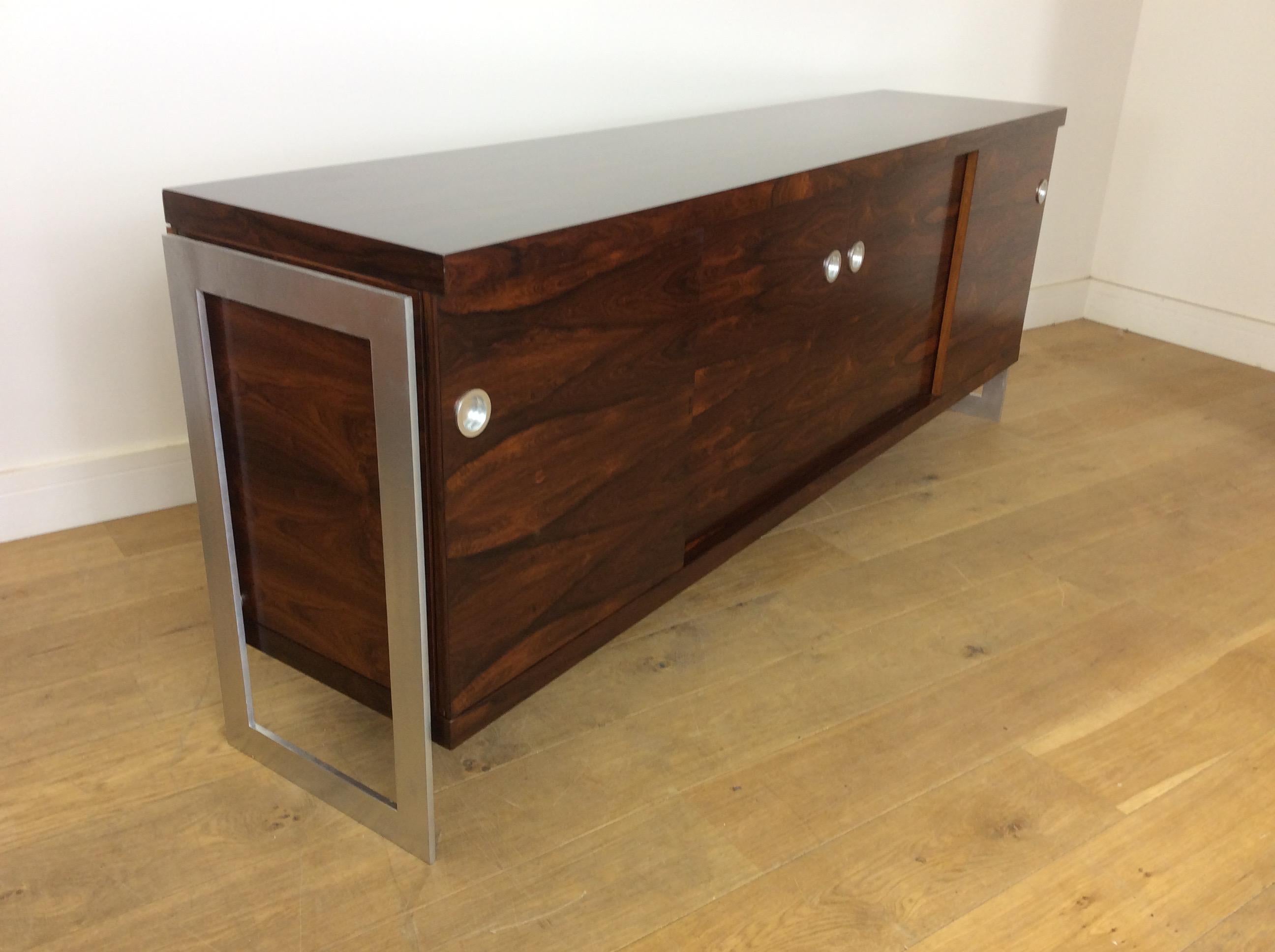 20th Century Midcentury Herman Miller Rosewood and Chrome Sideboard For Sale