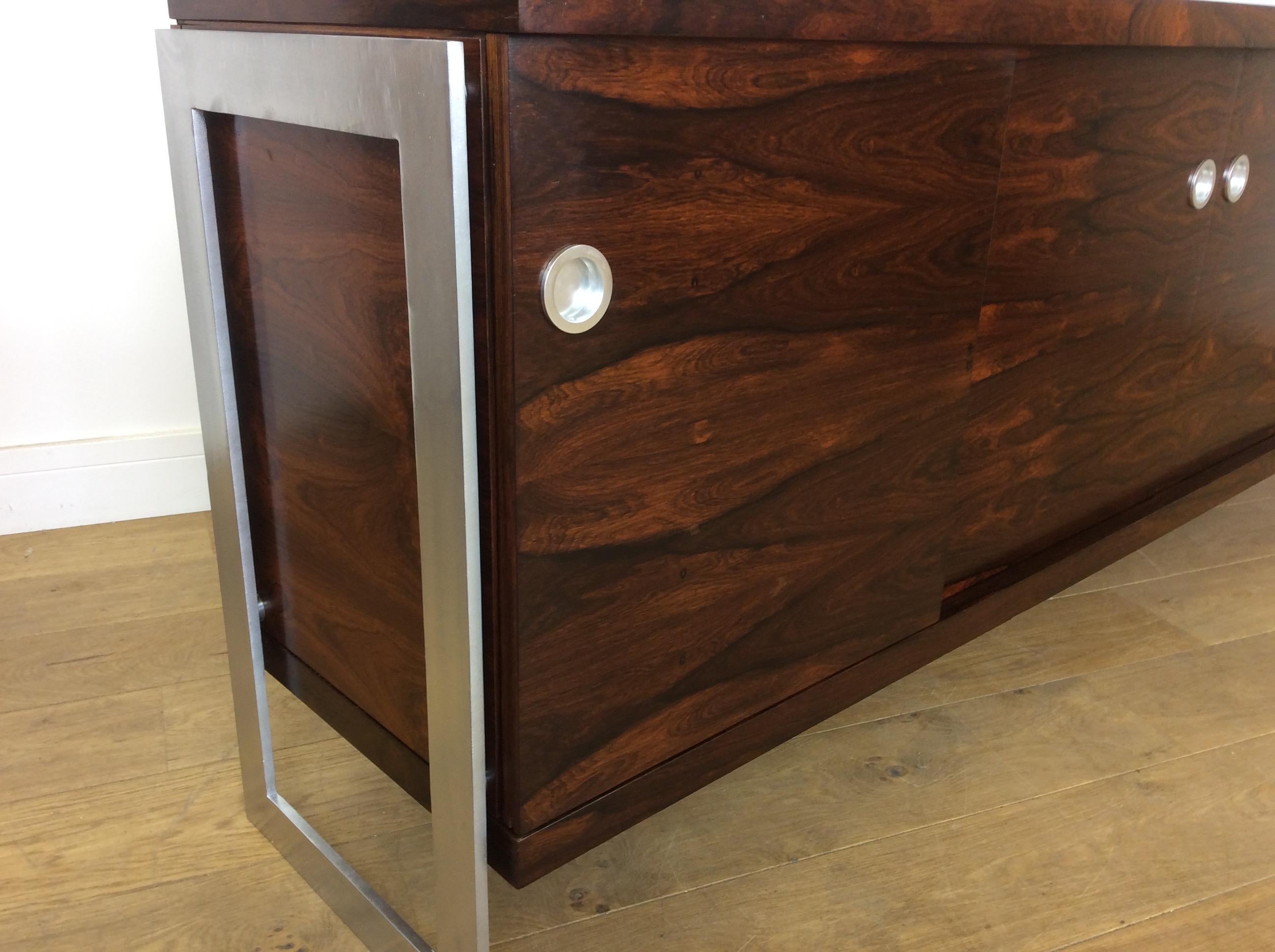 Midcentury Herman Miller Rosewood and Chrome Sideboard For Sale 2