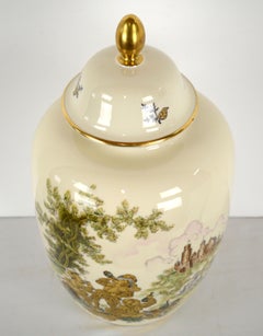 Mid Century Hertel Jacob German Porcelain Ginger Jar, Signed Fuchs-Nadler