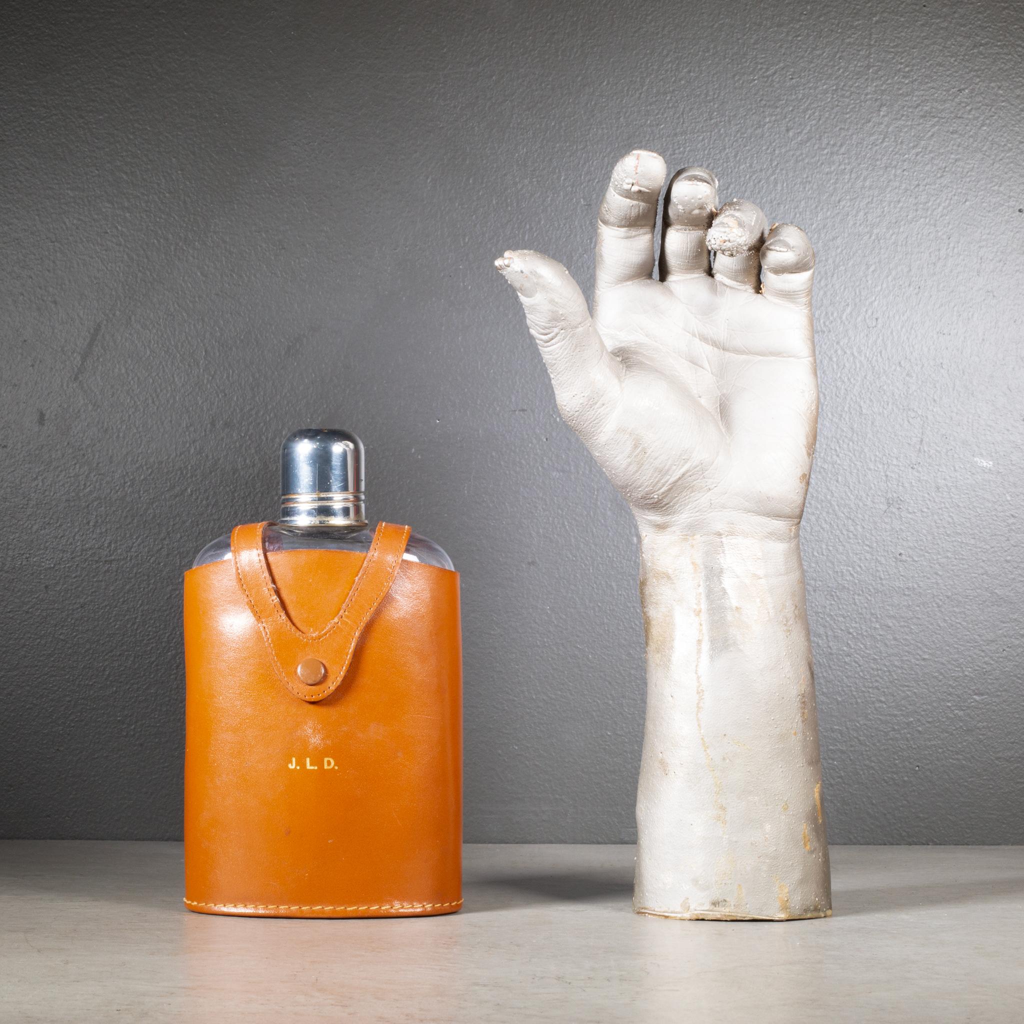 Mid-century Herz Germany Glass Flask with Leather Case c.1960 For Sale 2