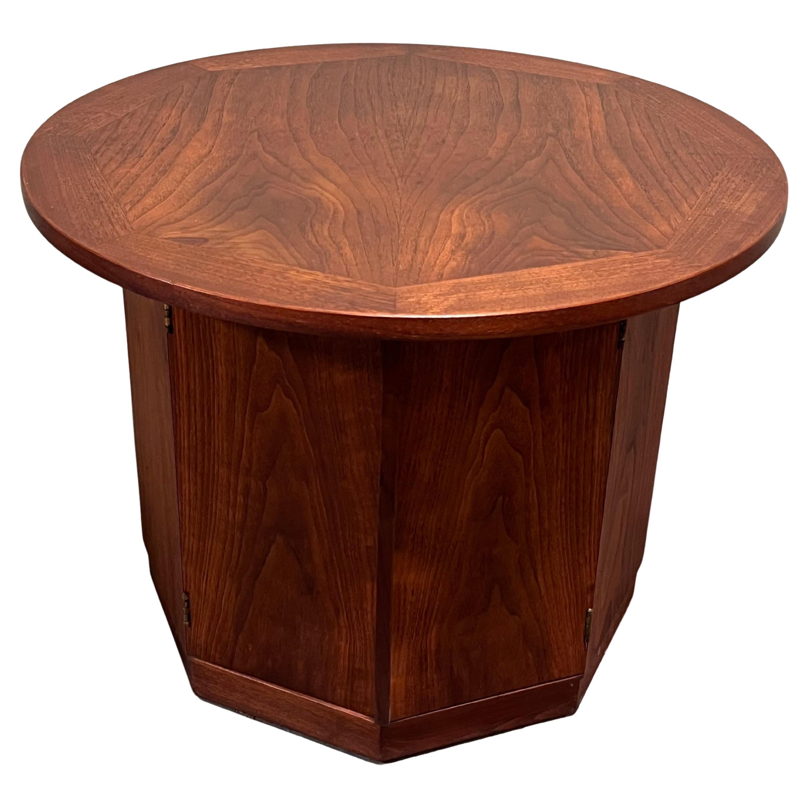 Mid Century Hexagon End Table Cabinet