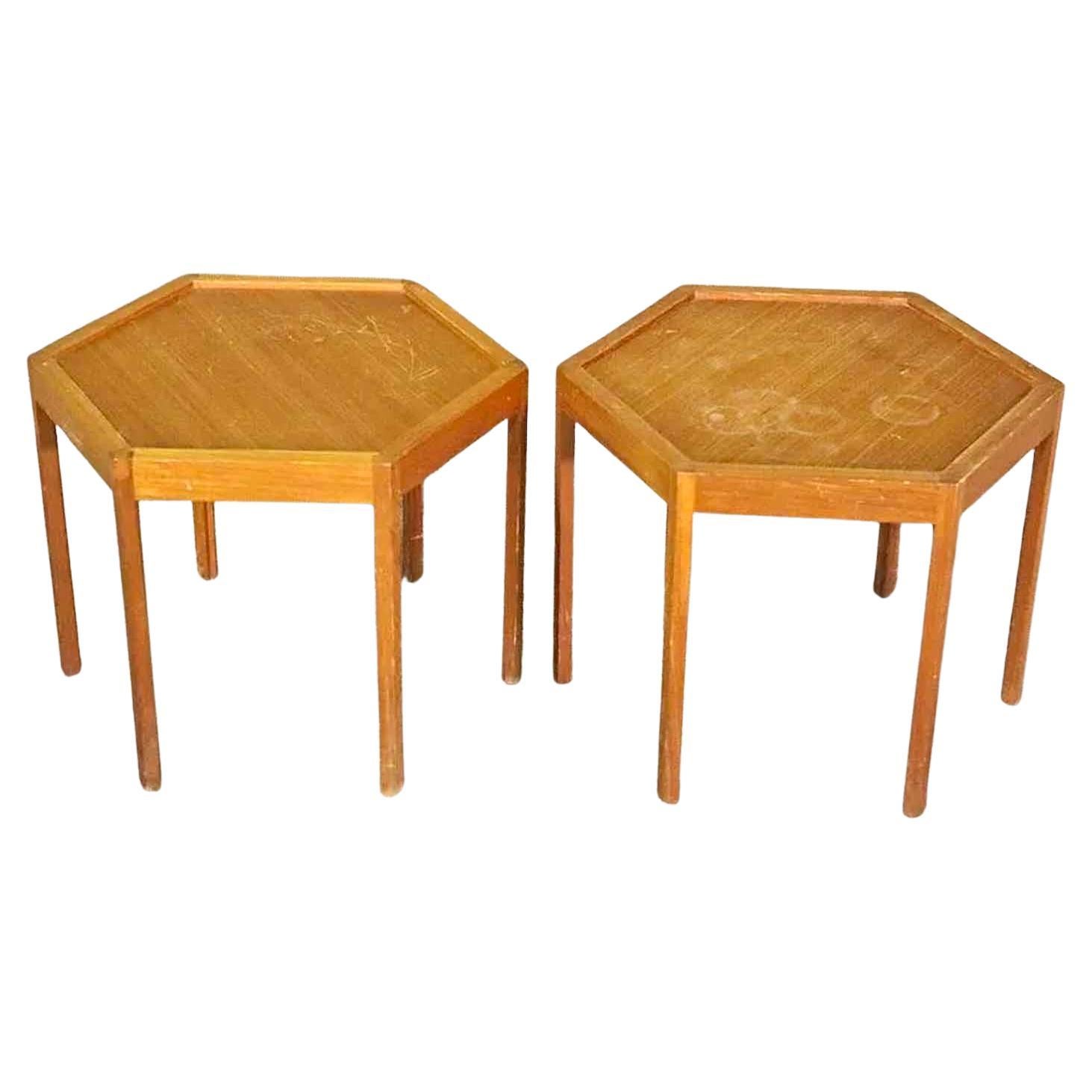 Mid-Century Hexagon Tables For Sale