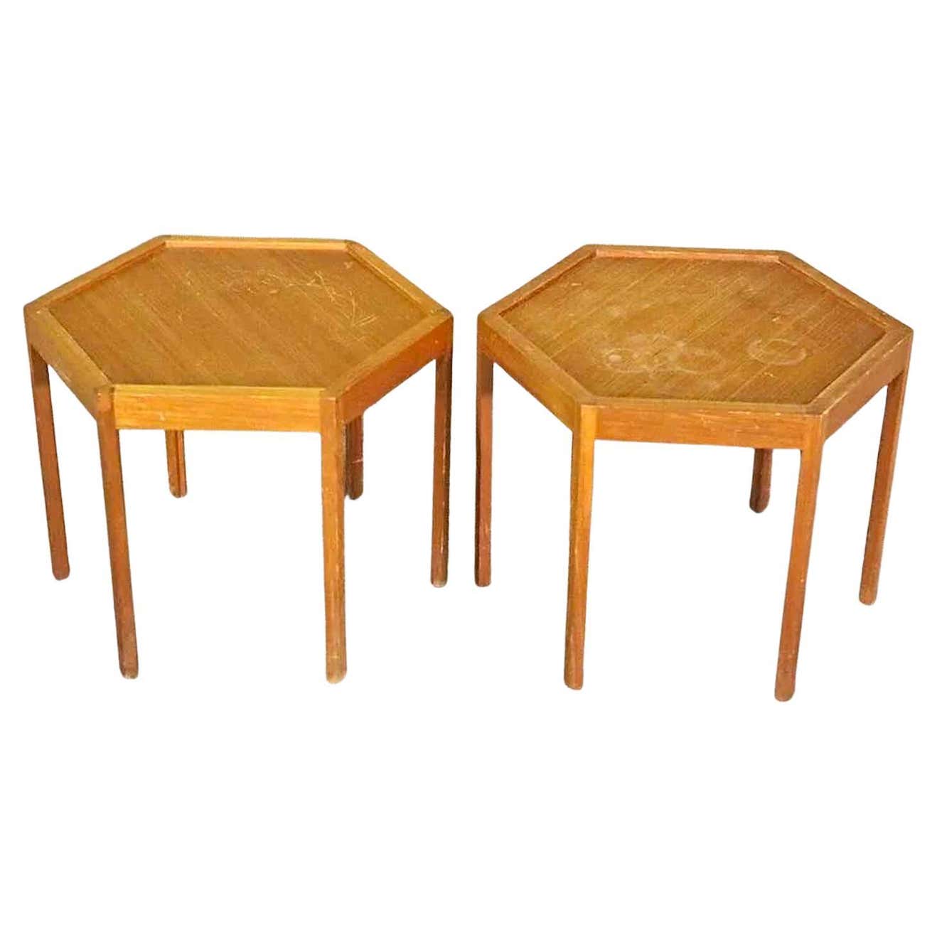 Exaonal Table Mid-Century Hexagon Tables For Sale at 1stDibs