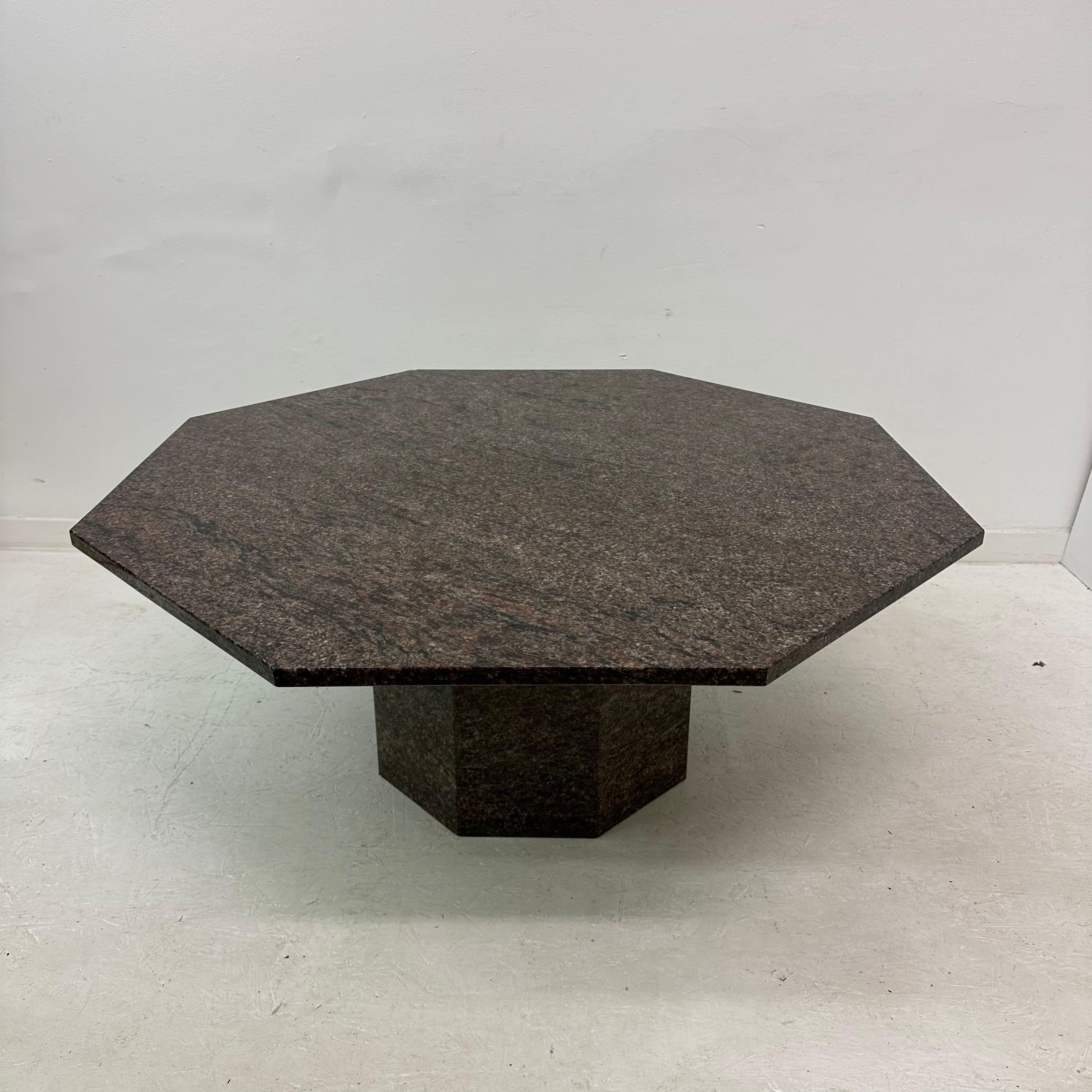 Mid century hexagonal granite coffee table, 1980’s For Sale 4