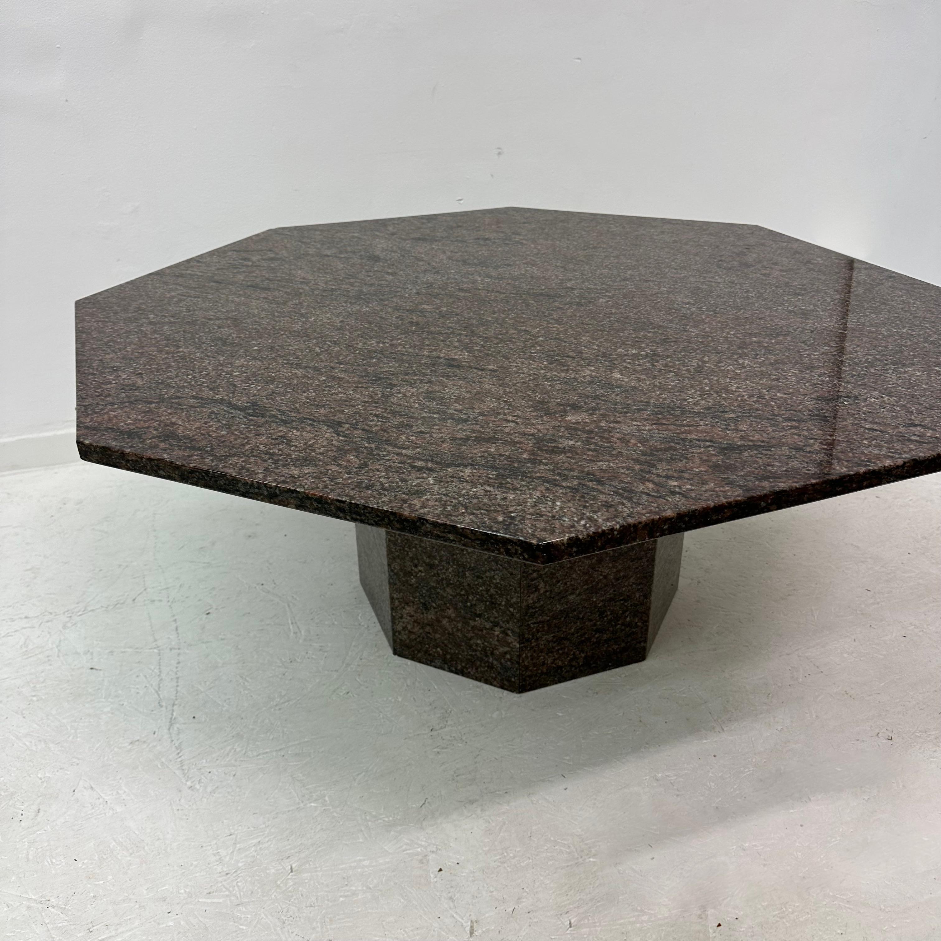 Mid century hexagonal granite coffee table, 1980’s For Sale 5