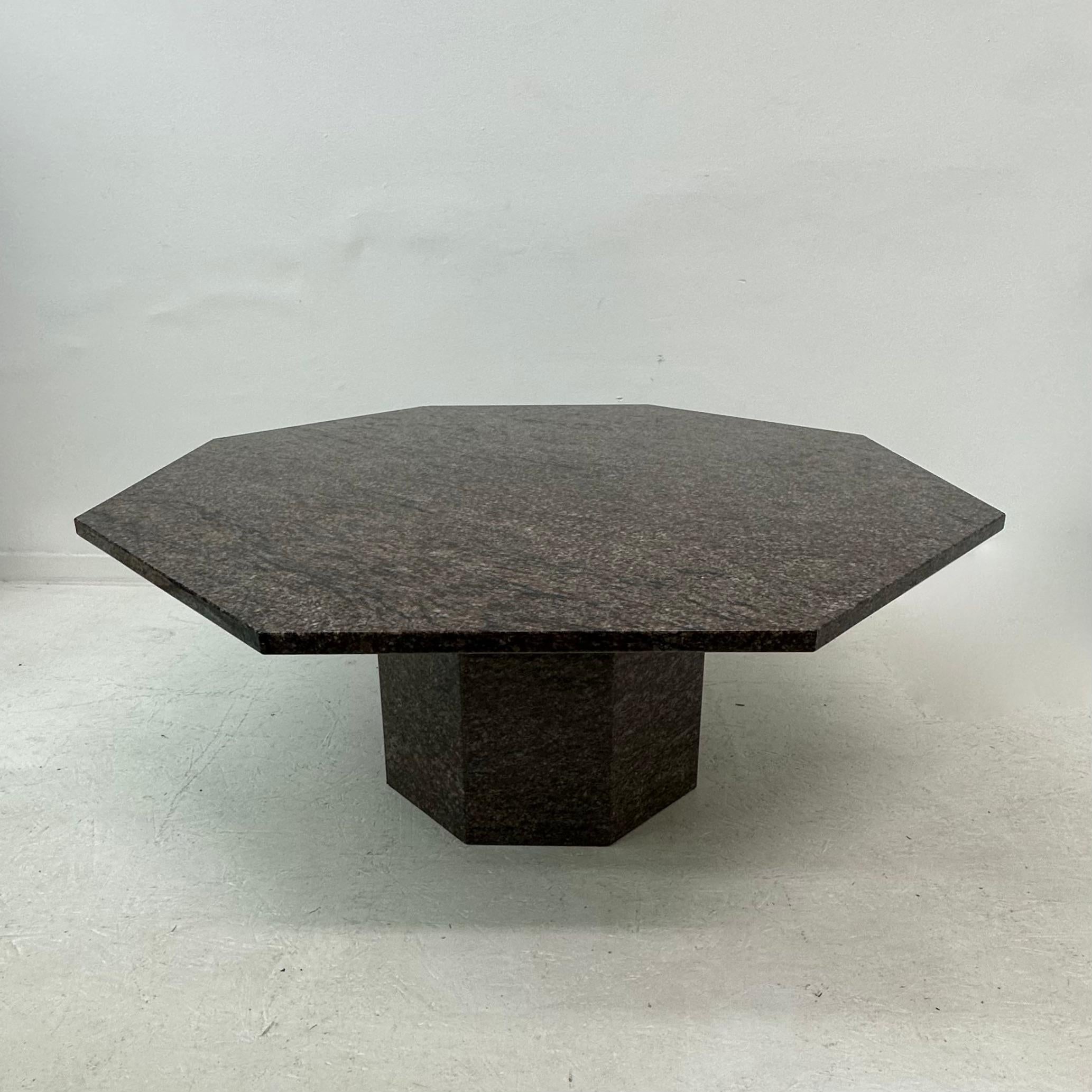 Post-Modern Mid century hexagonal granite coffee table, 1980’s For Sale