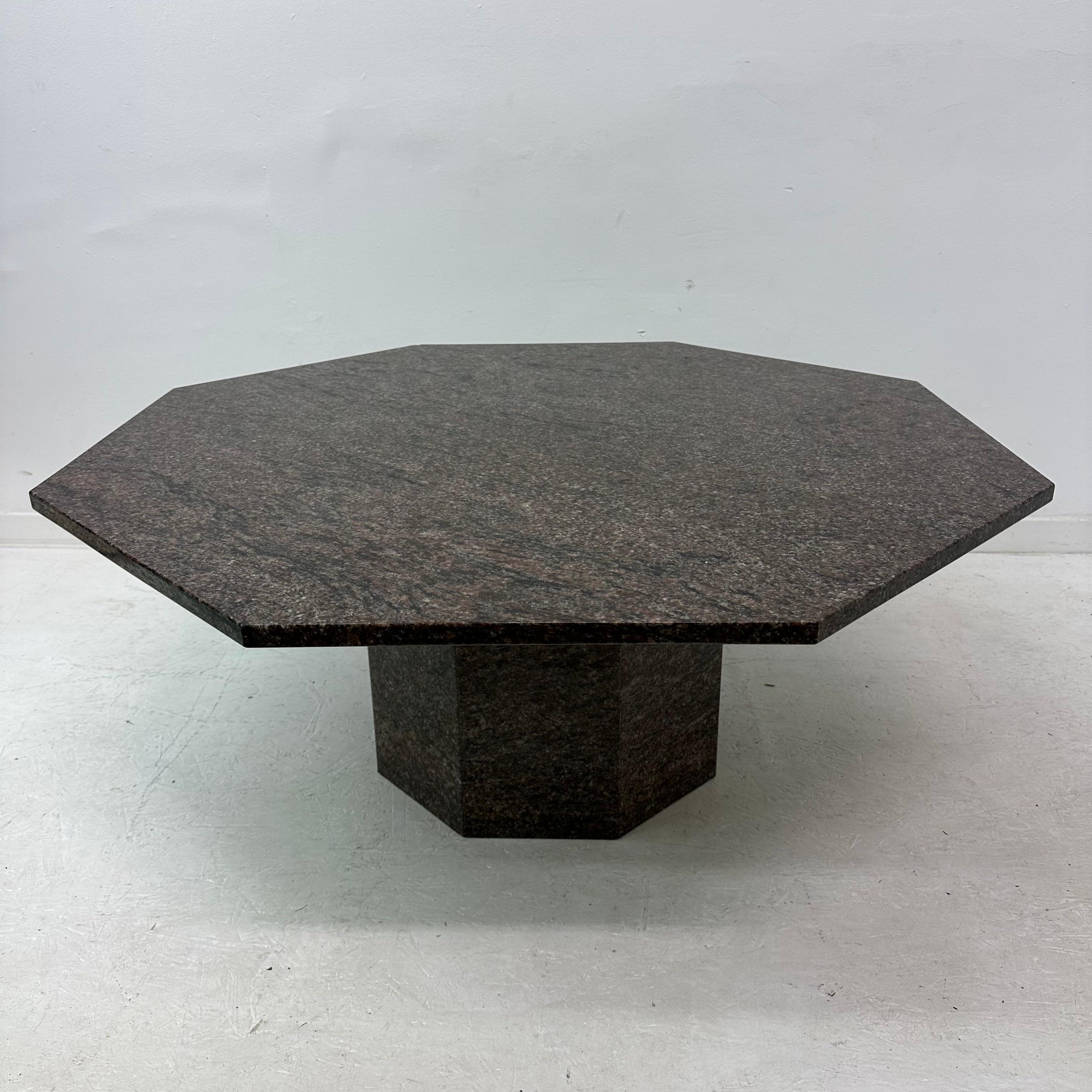 Italian Mid century hexagonal granite coffee table, 1980’s For Sale