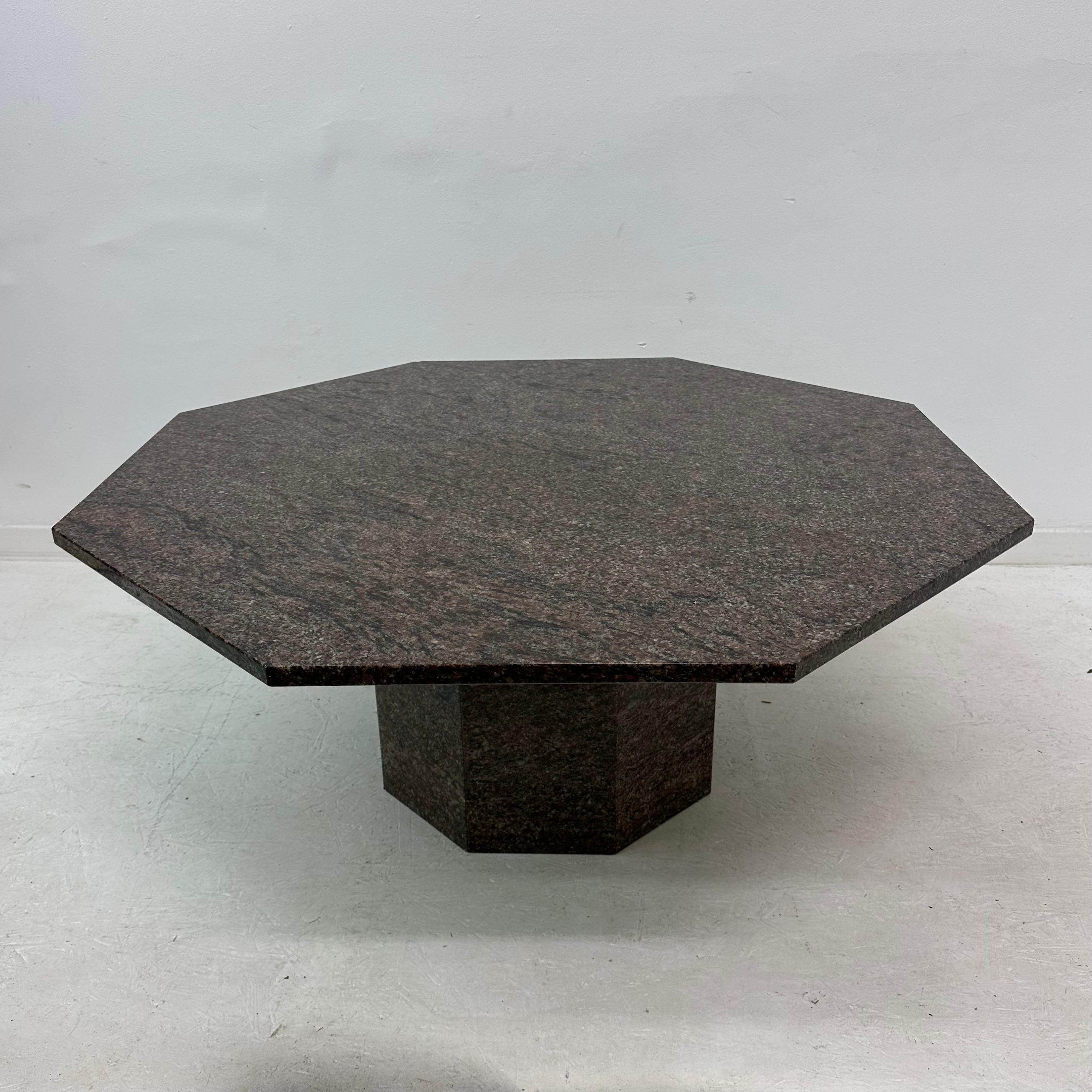 Late 20th Century Mid century hexagonal granite coffee table, 1980’s For Sale