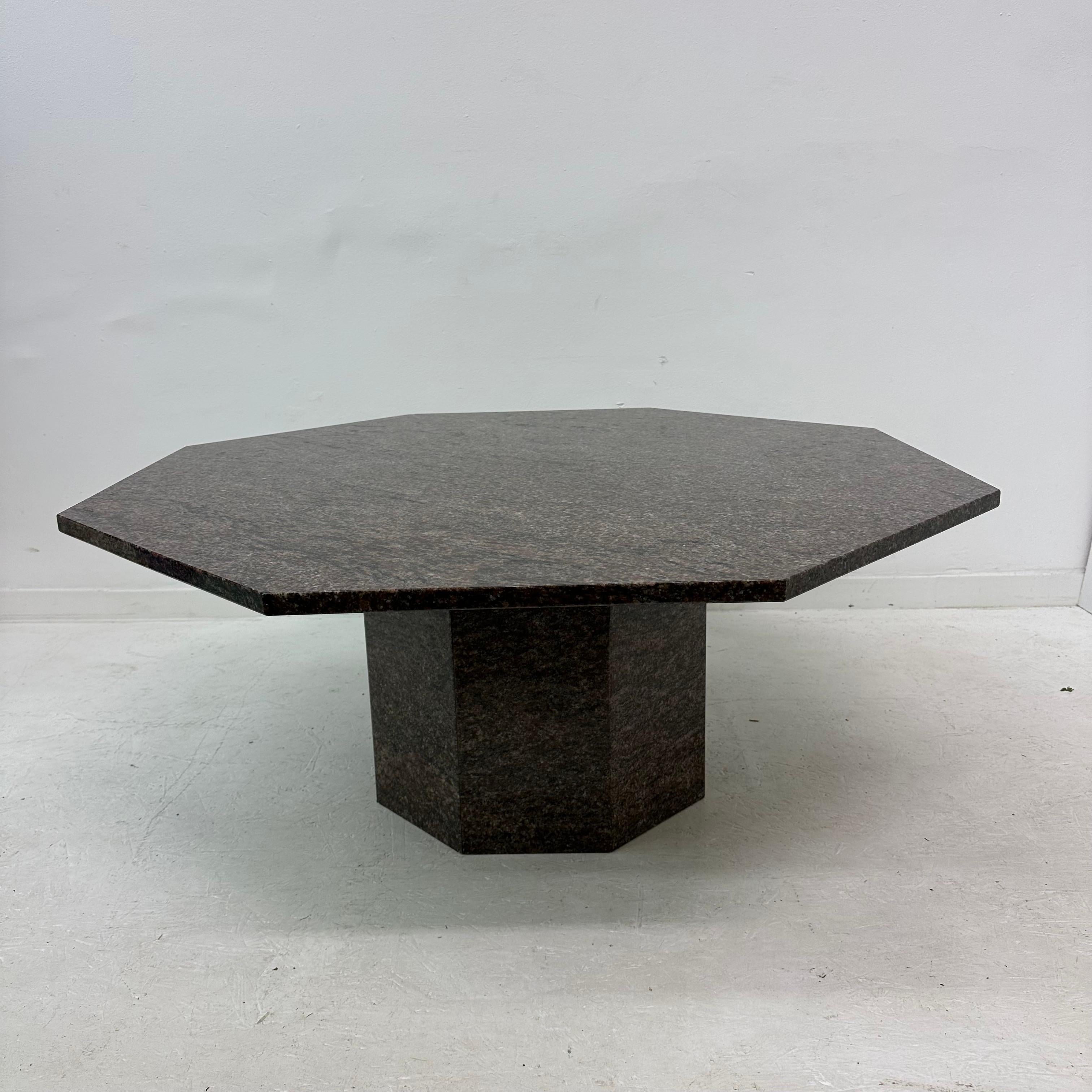 Granite Mid century hexagonal granite coffee table, 1980’s For Sale