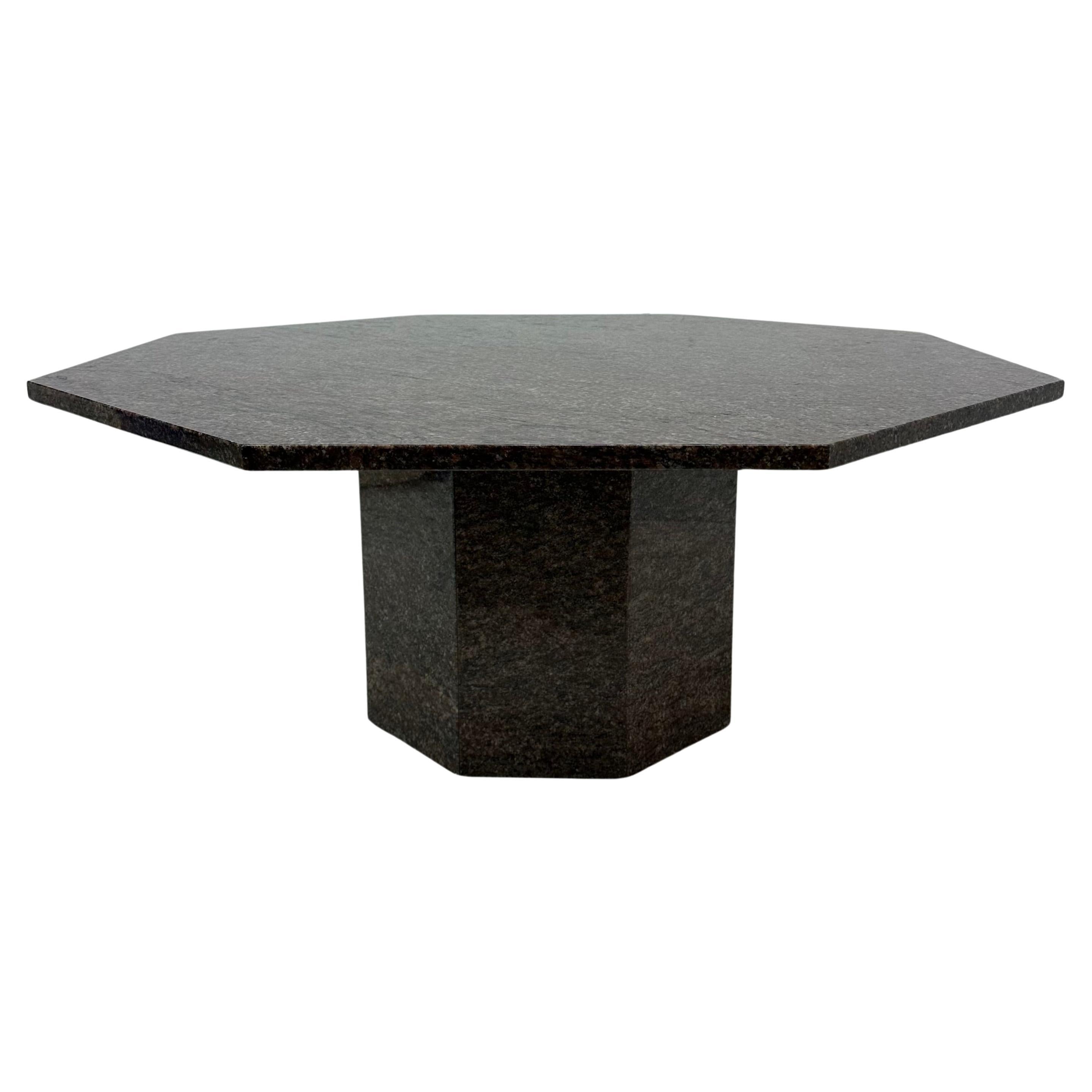 Mid century hexagonal granite coffee table, 1980’s For Sale