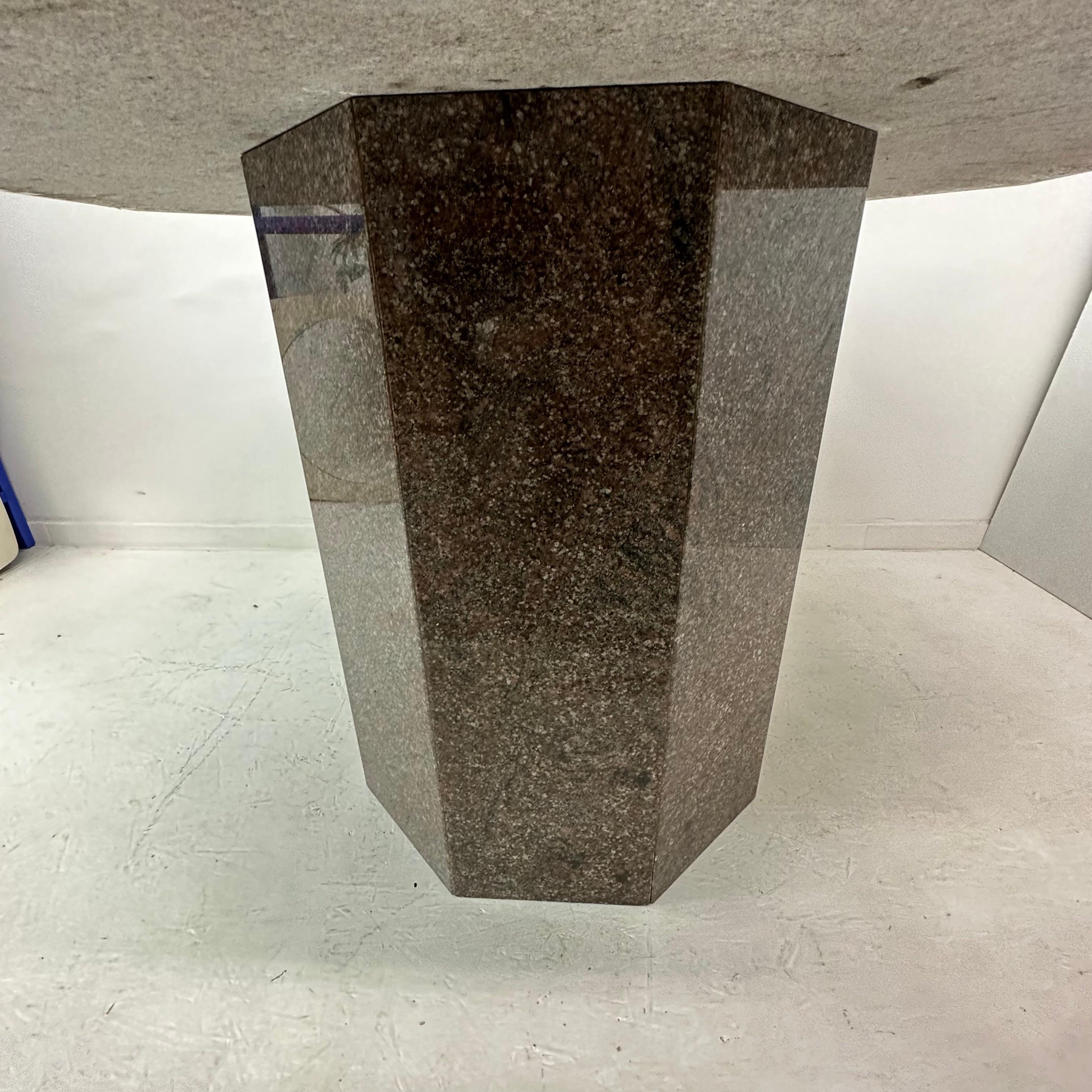 Mid century hexagonal granite dining table, 1980’s For Sale 7