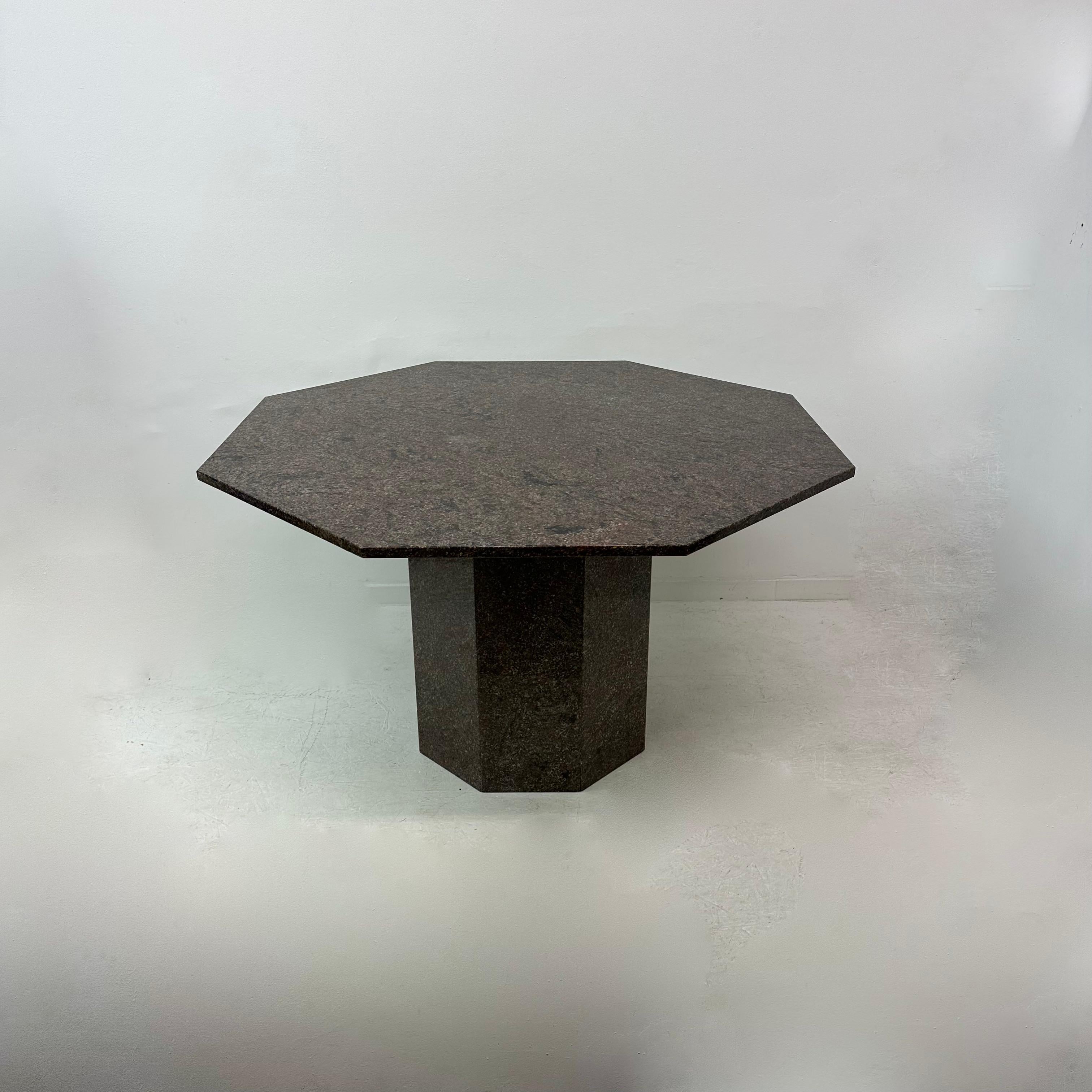Italian Mid century hexagonal granite dining table, 1980’s For Sale