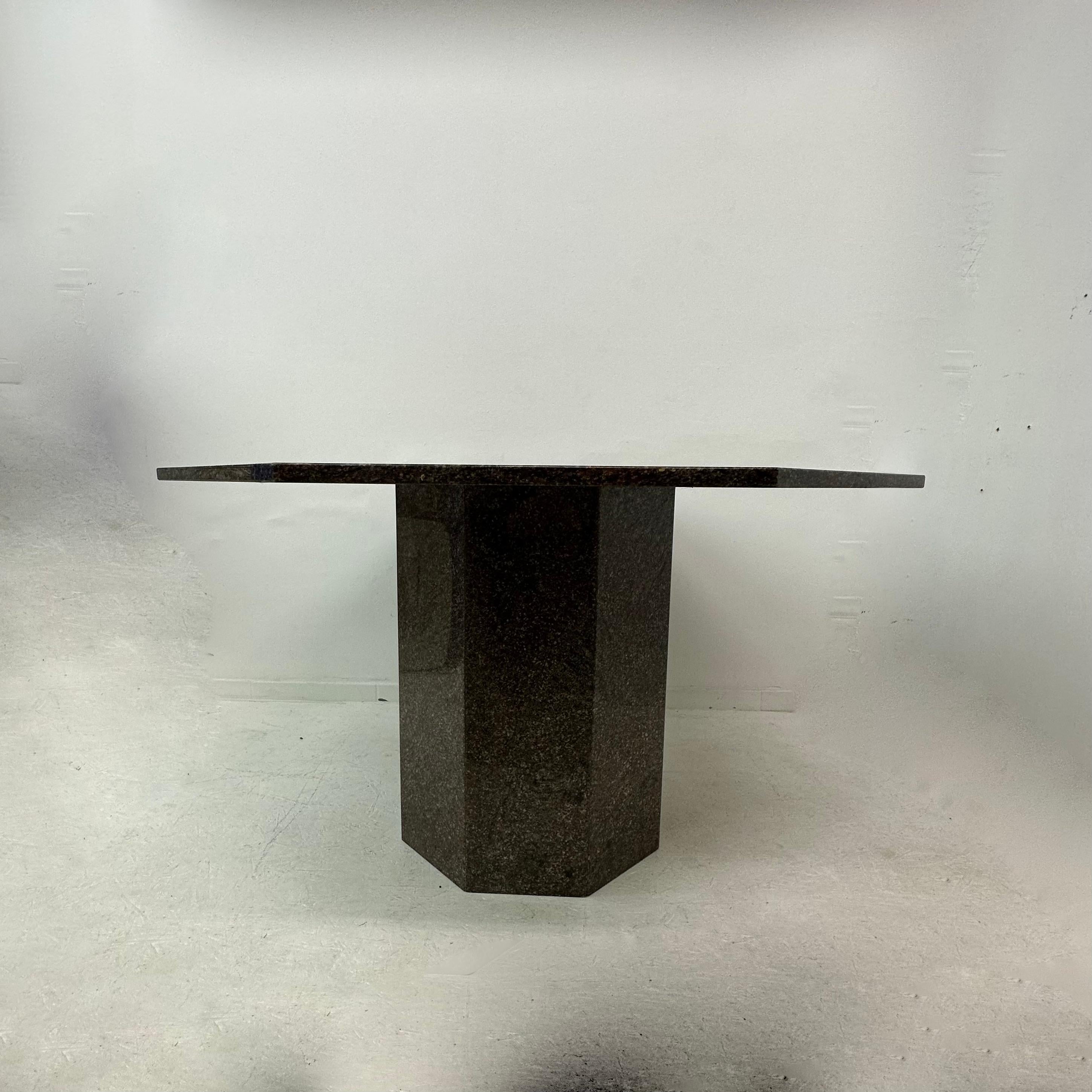 Mid century hexagonal granite dining table, 1980’s For Sale 3
