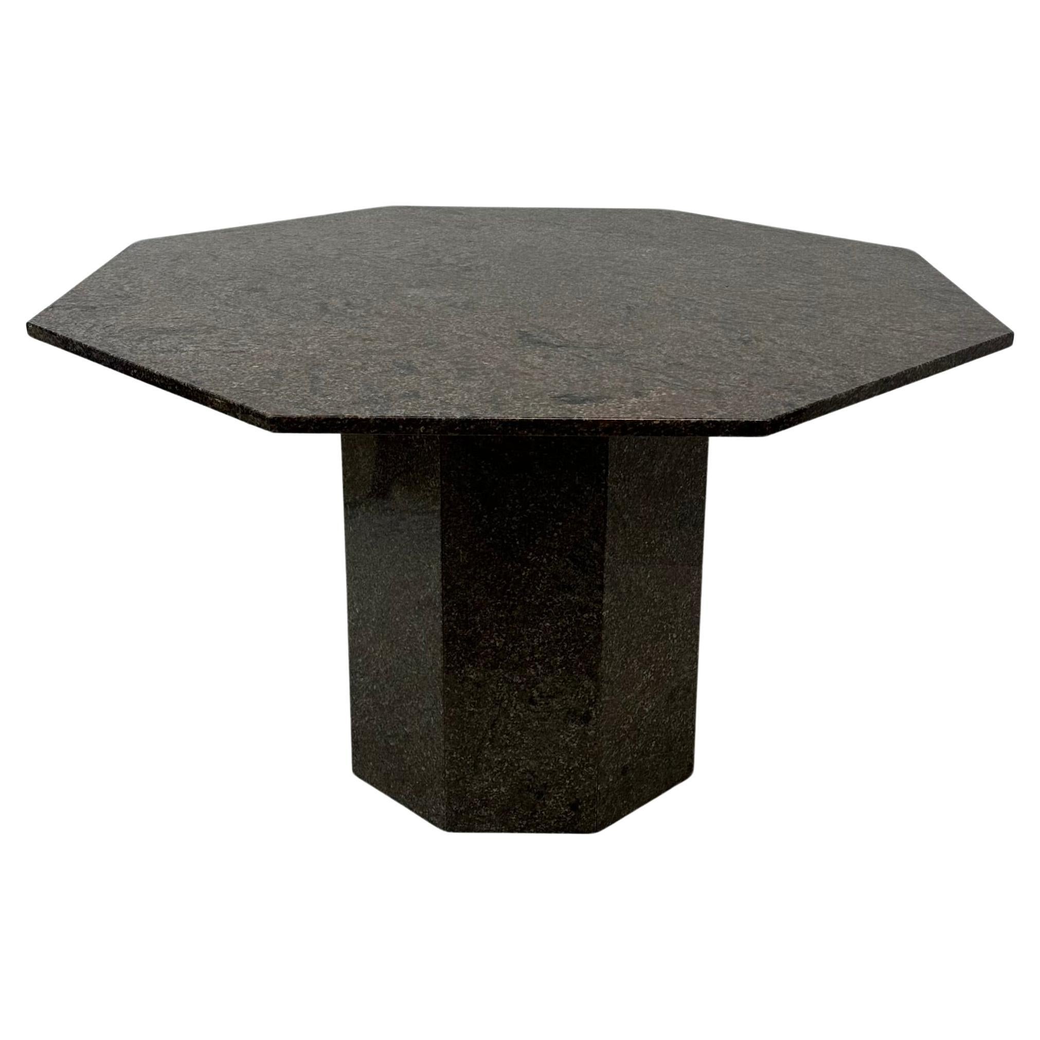 Mid century hexagonal granite dining table, 1980’s For Sale