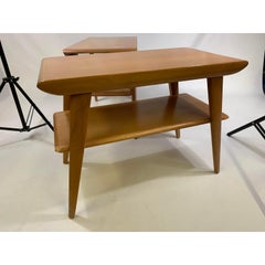 Mid-Century Heywood Wakefield Champagne Finish Stands, a Pair