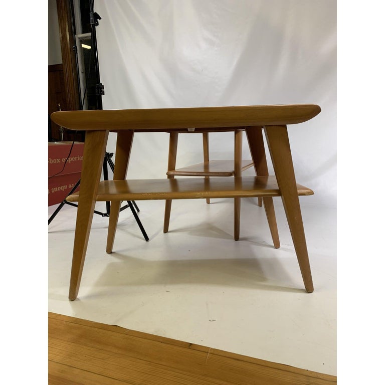 MidCentury Heywood Wakefield Champagne Finish Stands, a Pair at 1stDibs