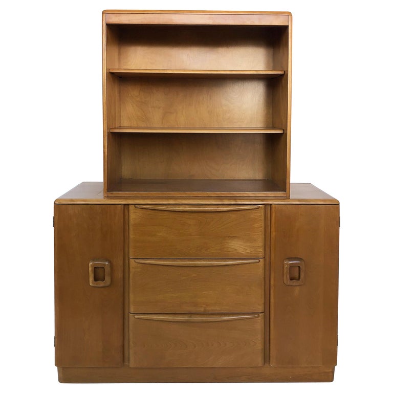 MidCentury HeywoodWakefield Hutch on Credenza, 1950s For Sale at