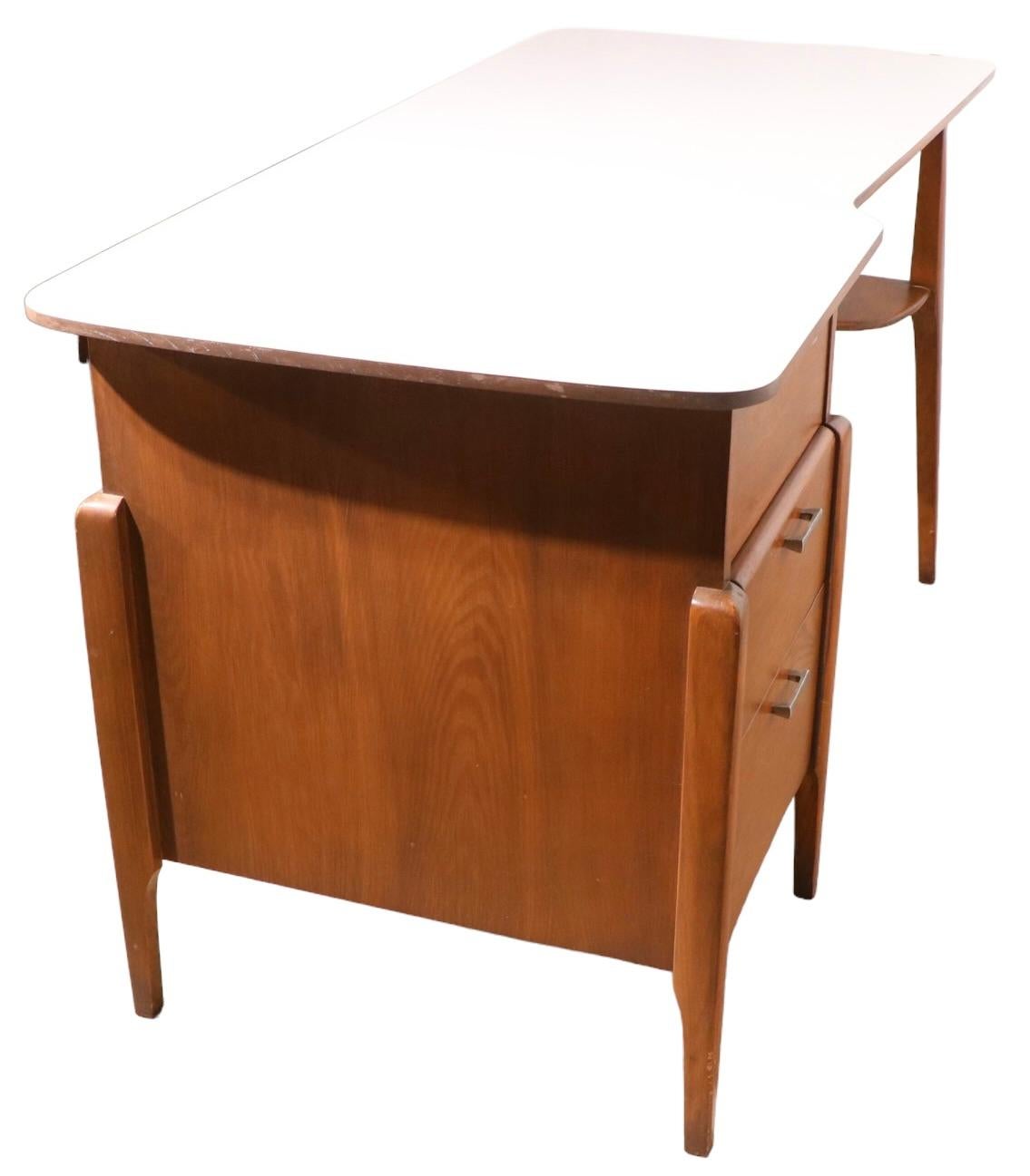 Formica Mid Century Heywood Wakefield Prophecy Desk and Chair c. 1960's For Sale