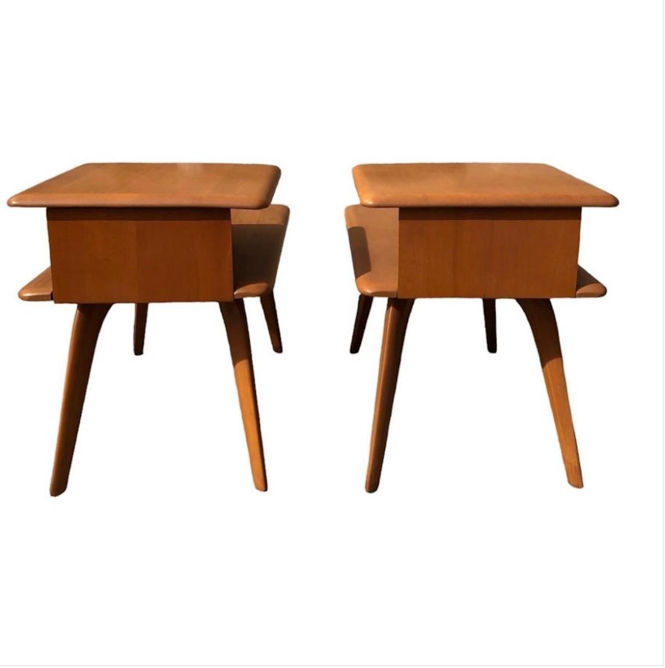 American Mid Century Heywood Wakefield Step End Tables. For Sale