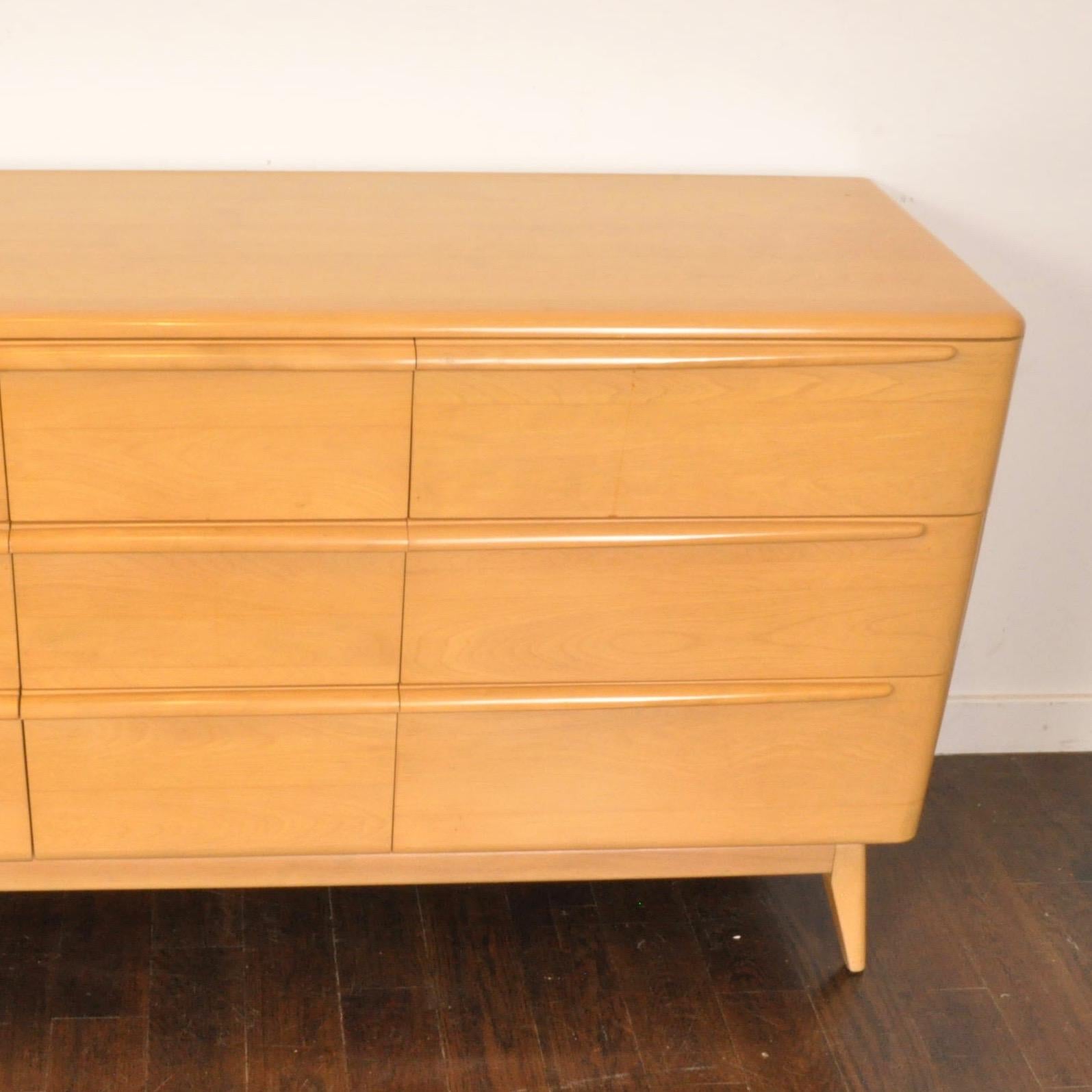 Classic Heywood Wakefield double dresser with mirror (not shown, but in perfect condition) in 