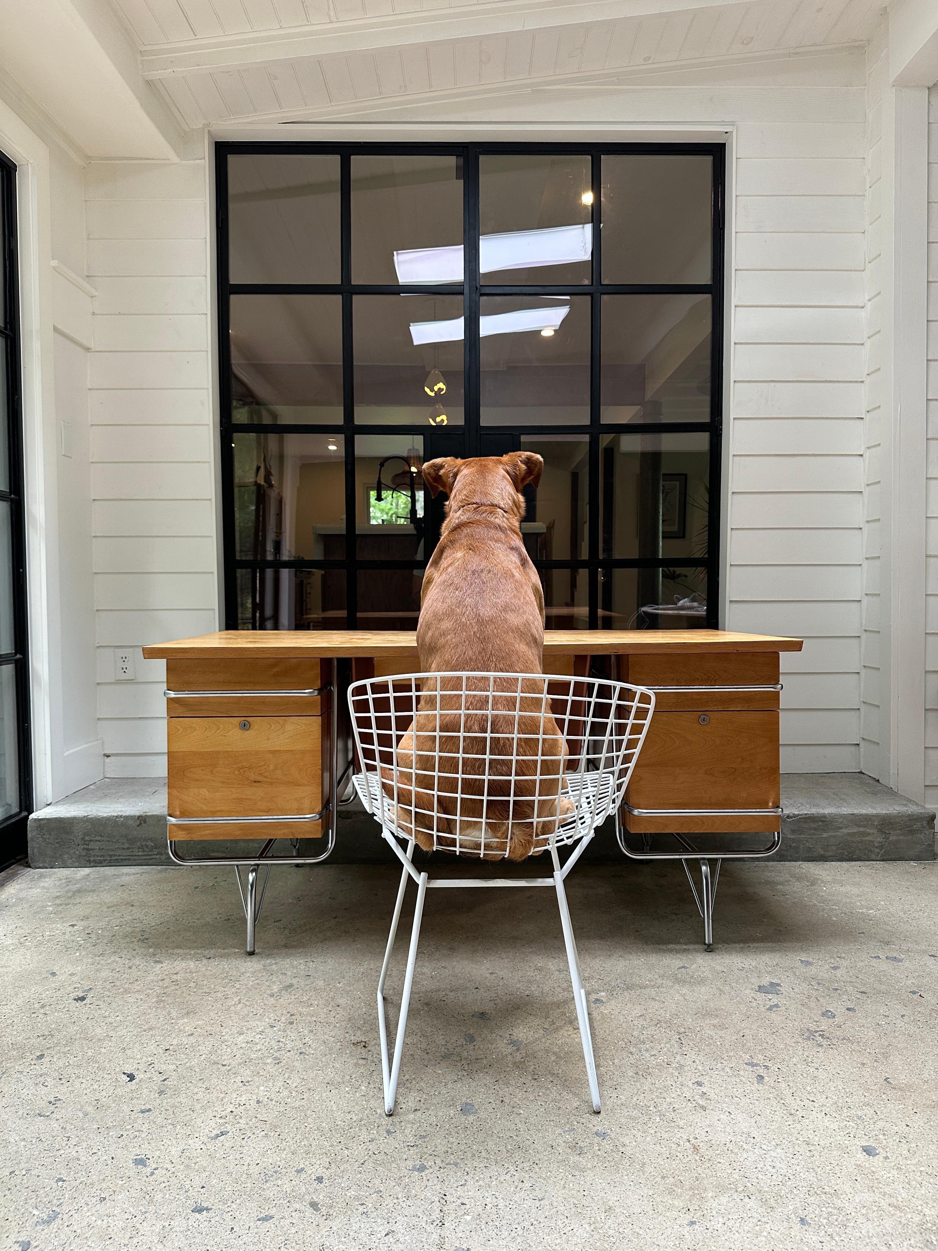 Mid Century Heywood Wakefield Trimiline desk by Kem Weber design 5