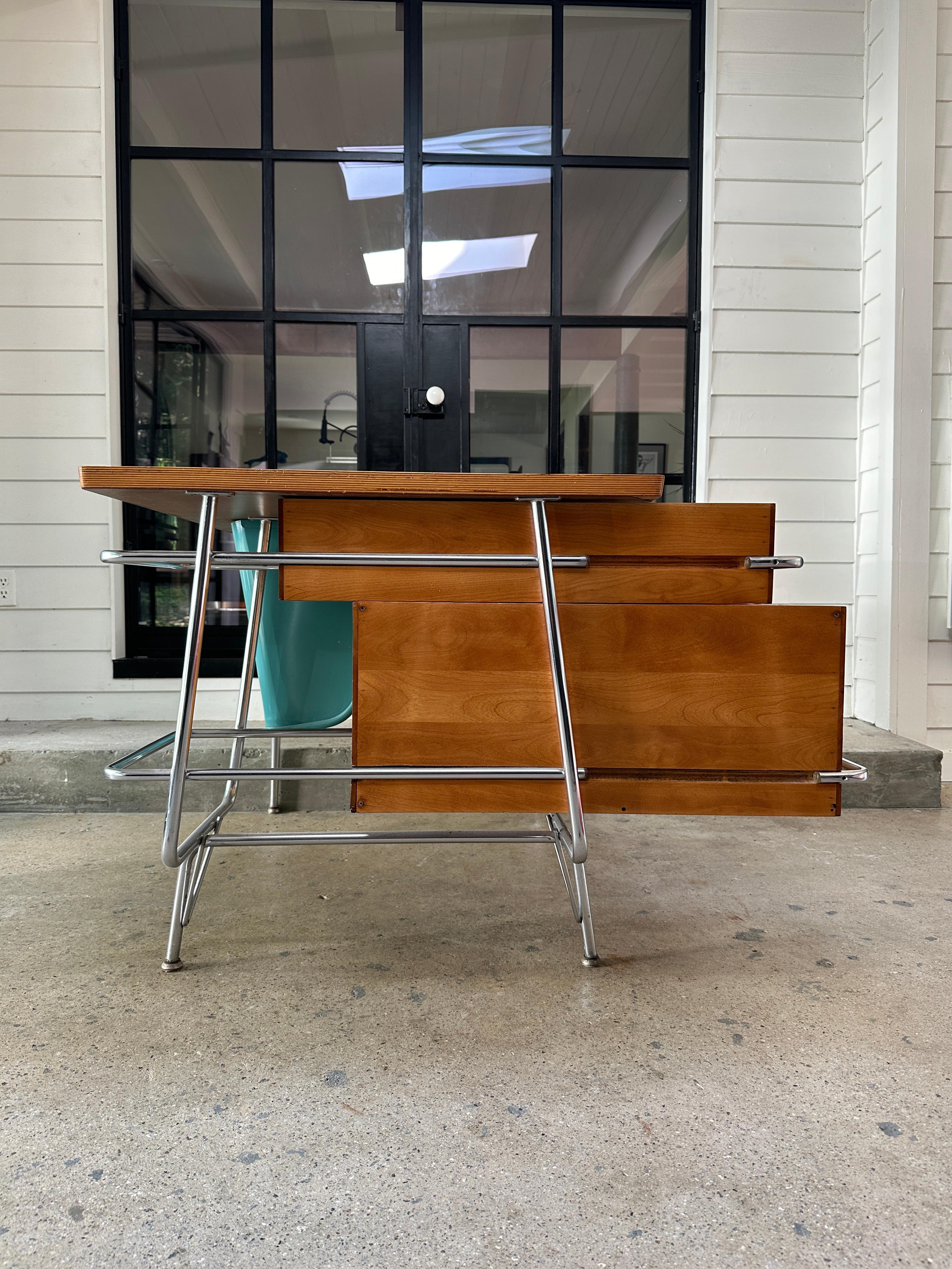American Mid Century Heywood Wakefield Trimline desk by Kem Weber design