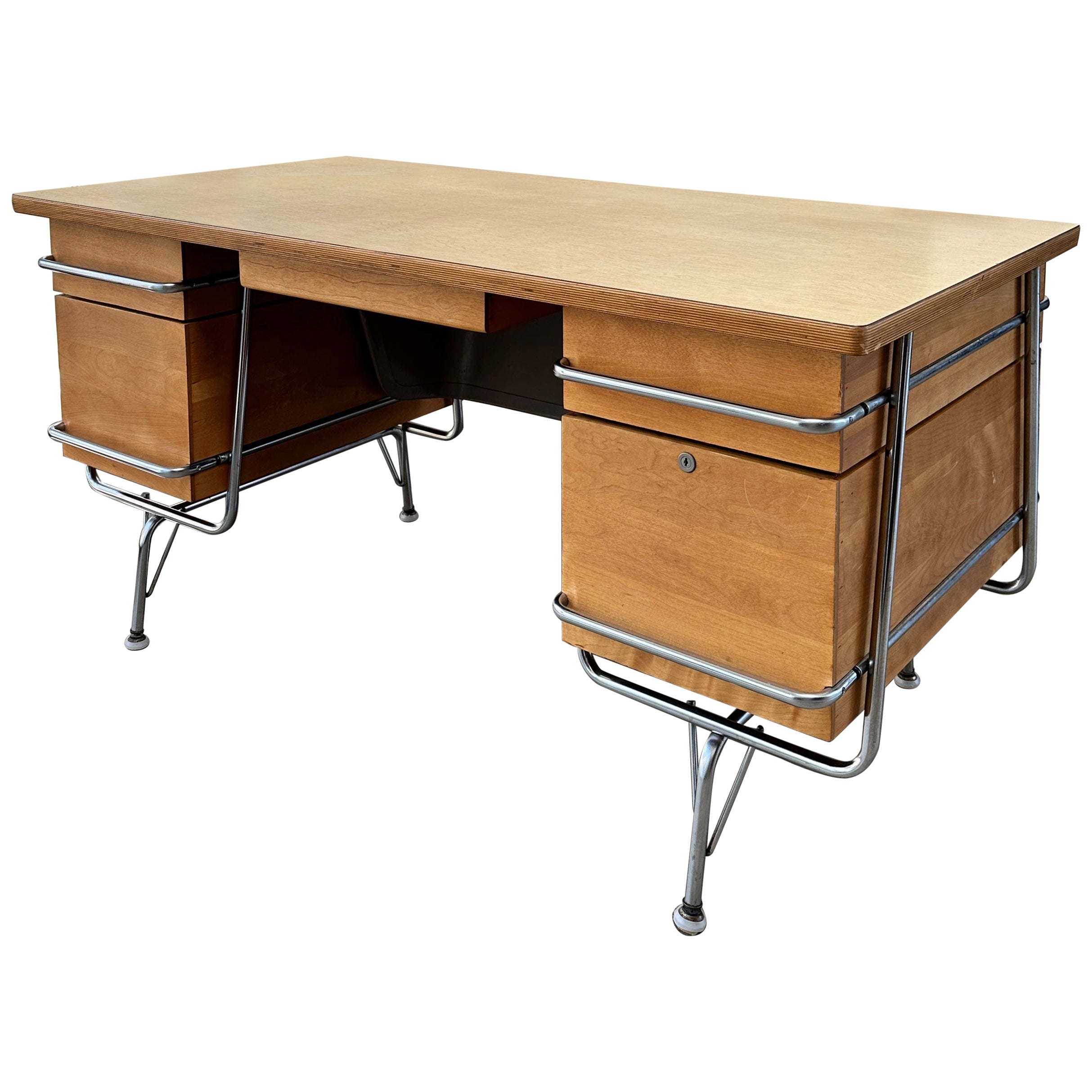 Mid Century Heywood Wakefield Trimline Desk by Kem Weber Design