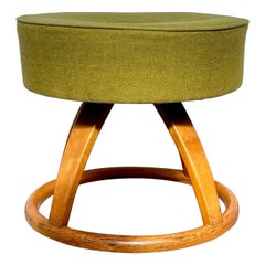 Sgabello ottomano Heywood Wakefield Vanity Stool del metà del secolo scorso
