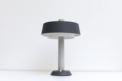Mid-Century Niek Hiemstra Evolux Gray and White Enameled Table Lamp, 1960's