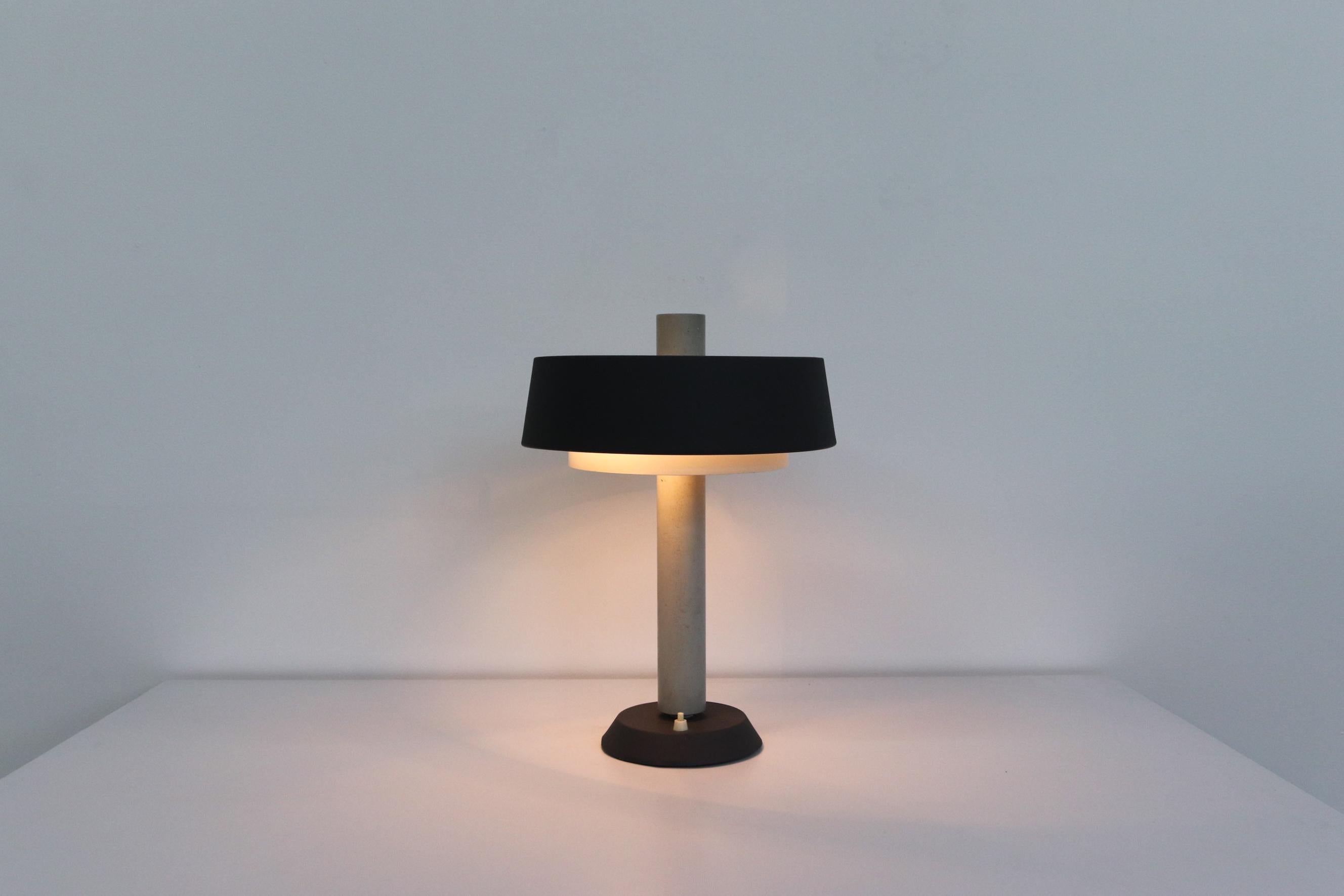 Mid-20th Century Mid-Century Niek Hiemstra Evolux Table Lamp in Shades of Gray & White, 1960's For Sale
