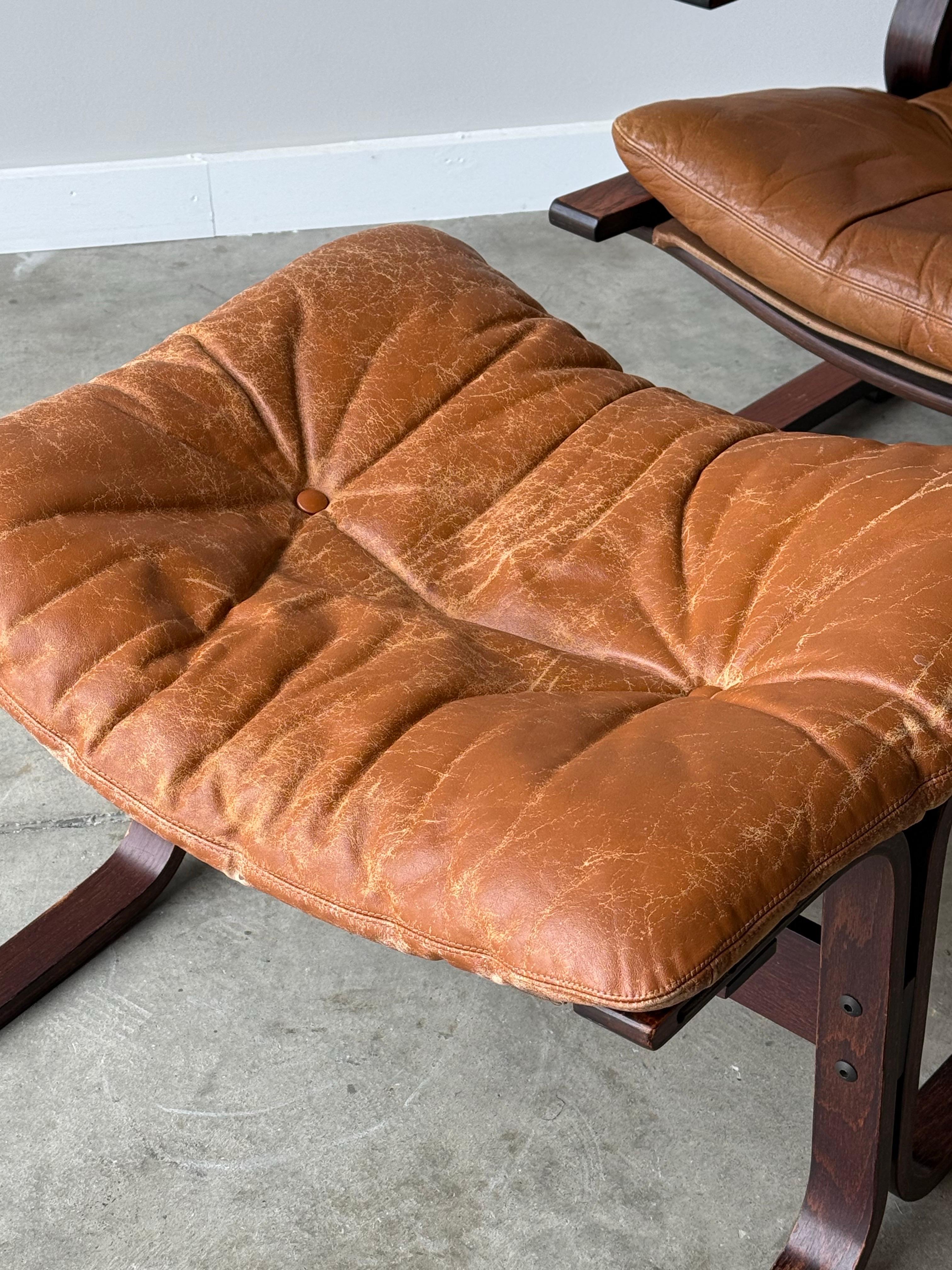 Mid-Century High Back Armchair and Ottoman by Oddvin Rykken for Rybo and Co. 3