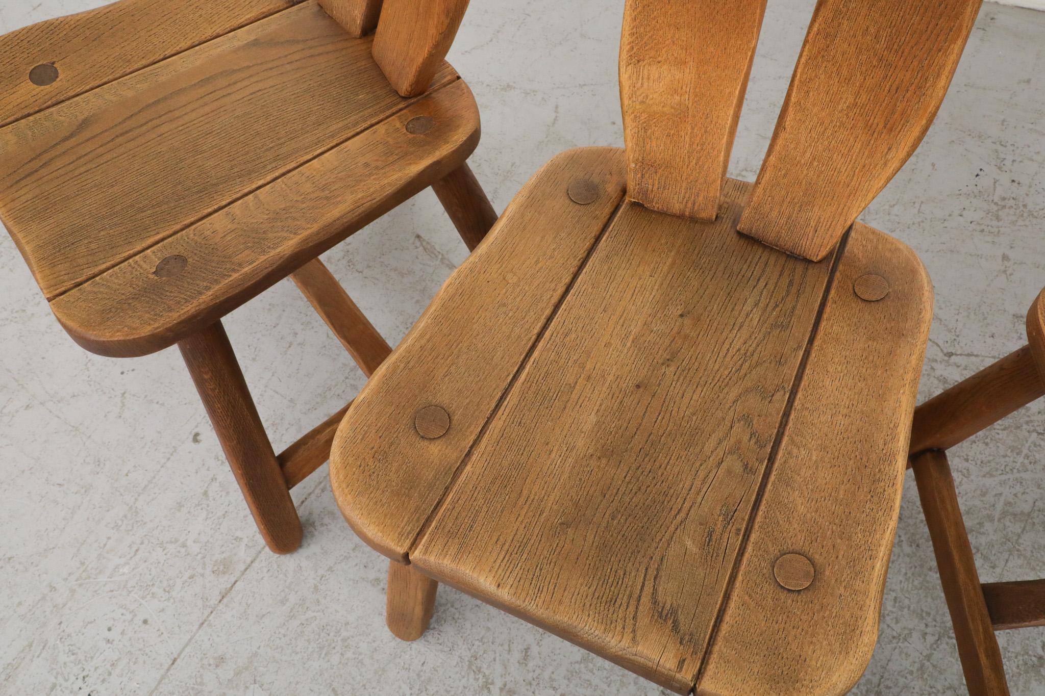 Mid-Century High Back Brutalist Dining Chairs by  DePuydt For Sale 3