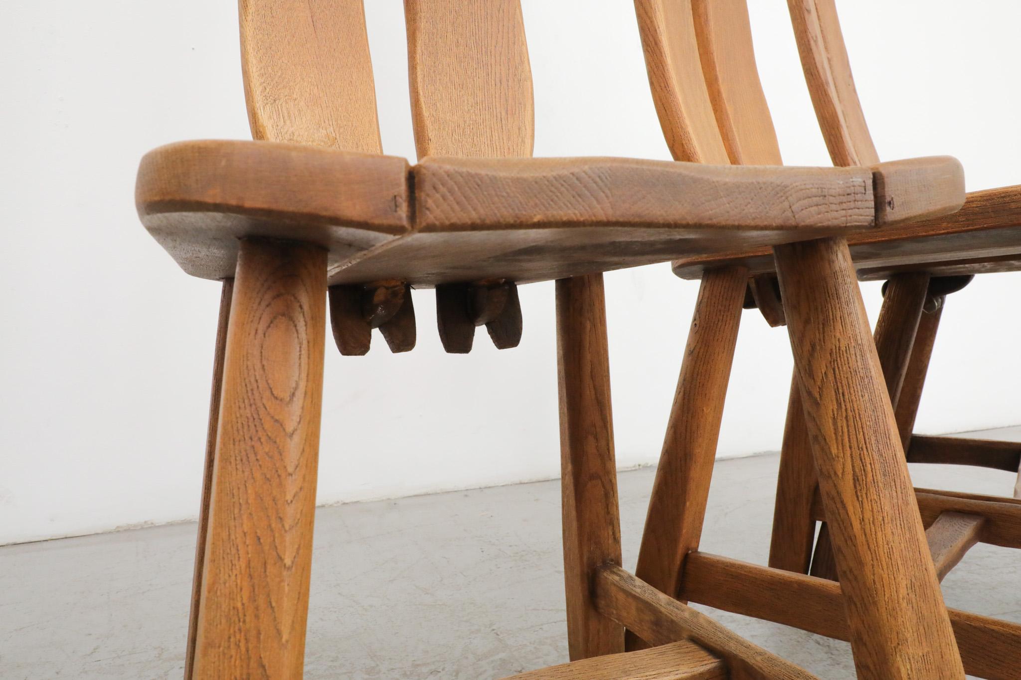 Chaises de salle à manger brutalistes à dossier haut du milieu du siècle par  DePuydt en vente 6