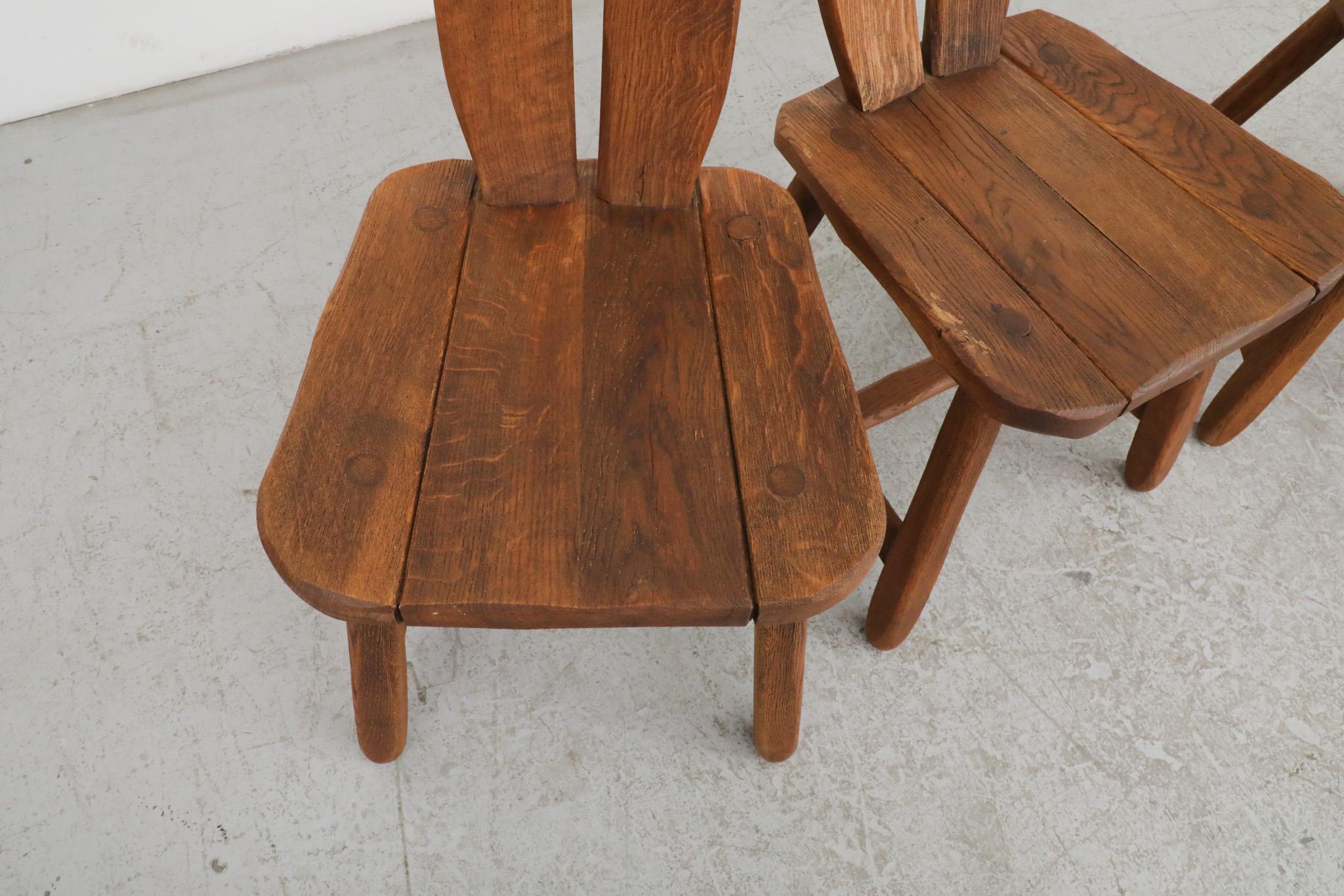 Late 20th Century Mid-Century High Back Brutalist Dining Chairs by  DePuydt