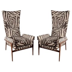Mid Century High Back Chairs in the Style of Adrian Pearsall
