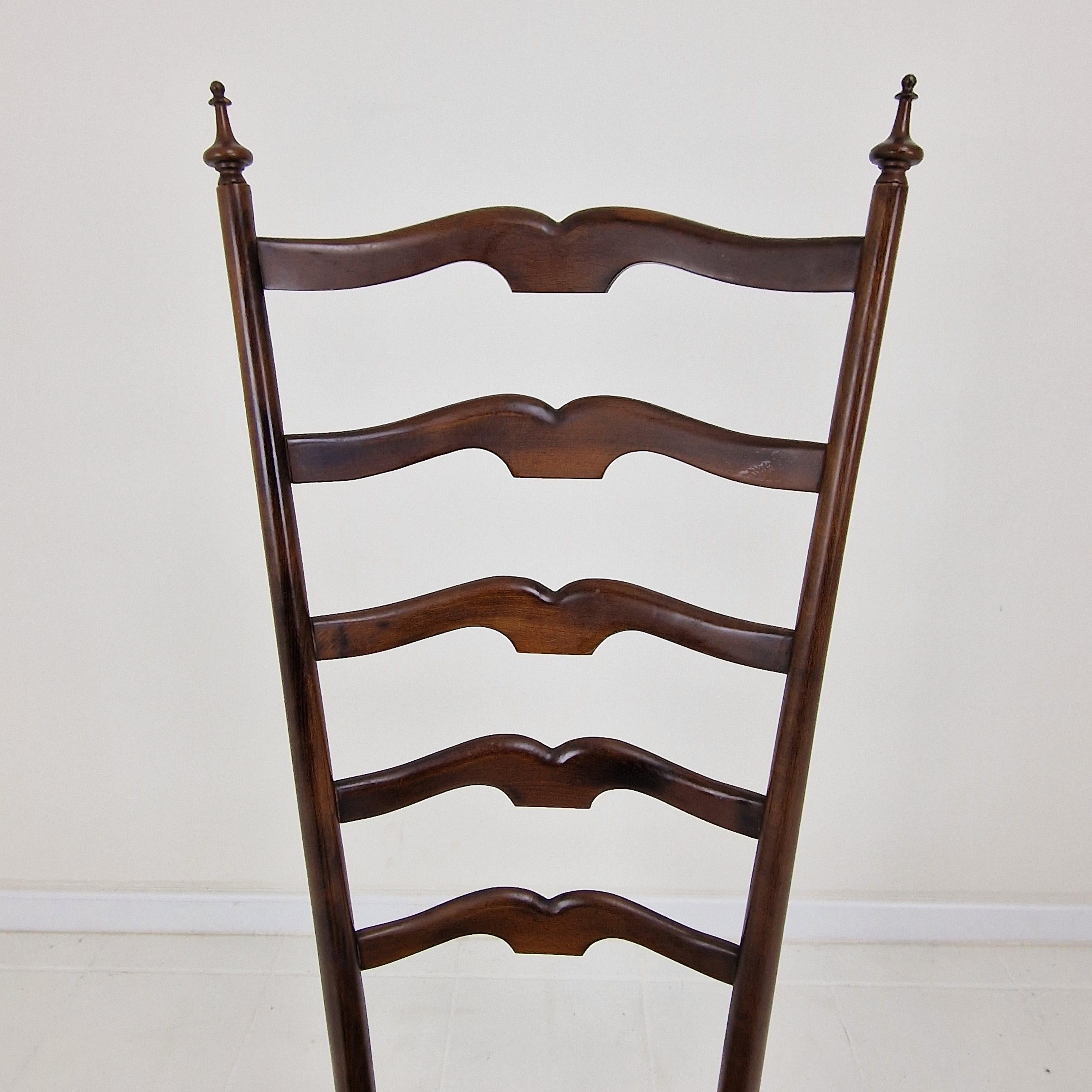Mid Century High Back Chiavari Ladder Chair, Italy 1950's For Sale 5